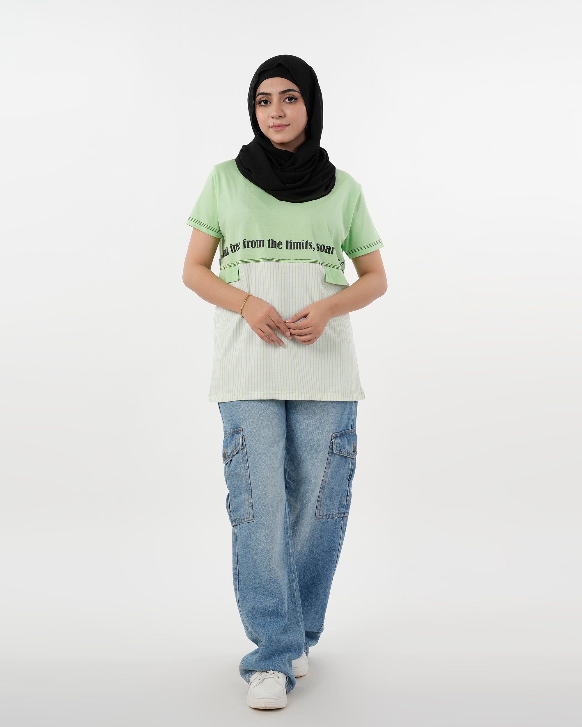 Eminent Women's Half Sleeves Printed T-Shirt - Green, Women T-Shirts & Tops, Eminent, Chase Value