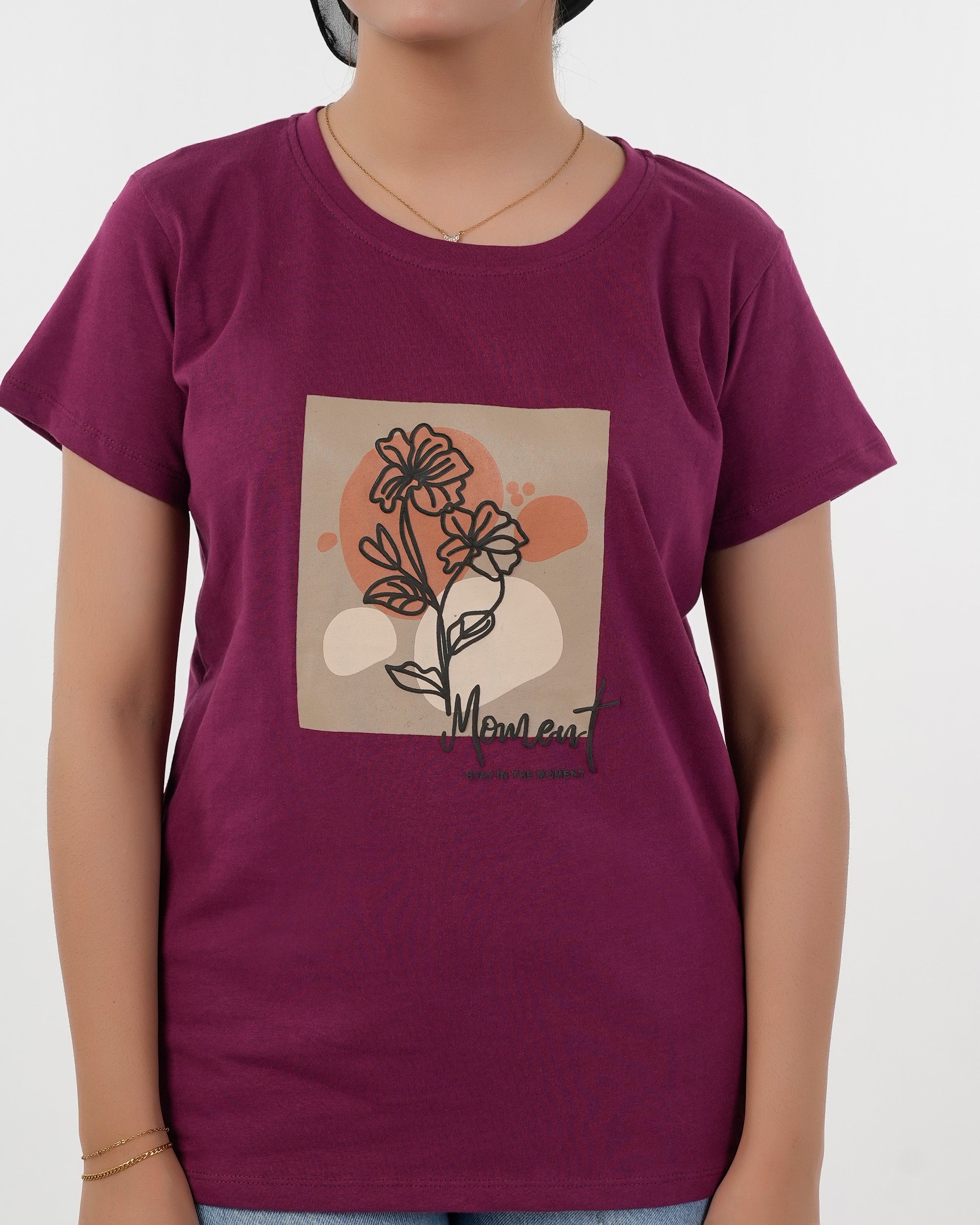 Eminent Women's Half Sleeves T-Shirt - Maroon, Women T-Shirts & Tops, Eminent, Chase Value