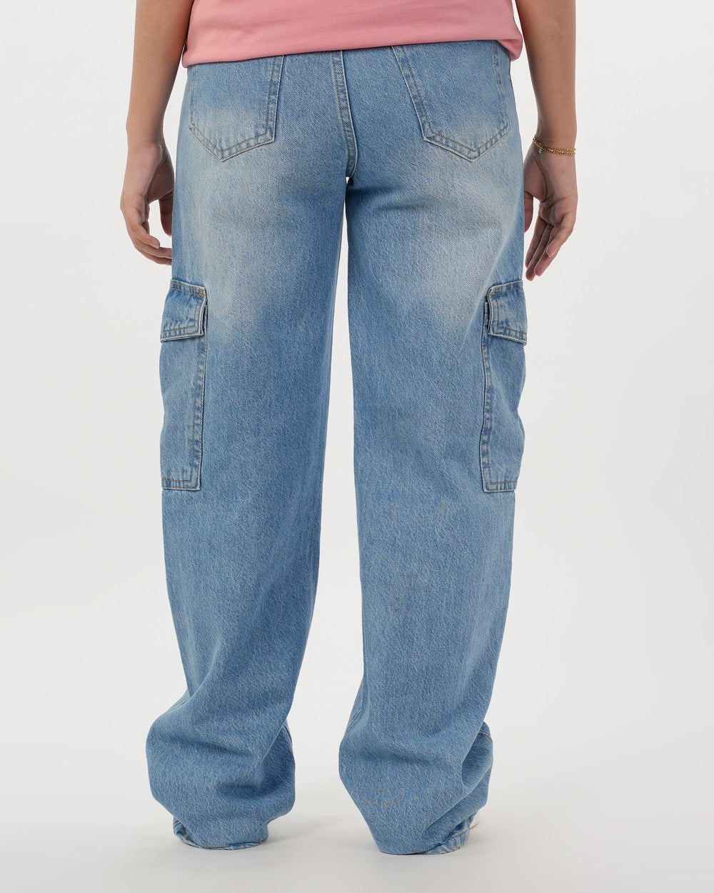 Eminent Women's Straight Cargo Denim Pant - Light Blue, Women Pants & Tights, Eminent, Chase Value