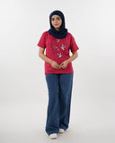 Eminent Women Printed Half Sleeves T-Shirt - Samba Red, Women T-Shirts & Tops, Eminent, Chase Value