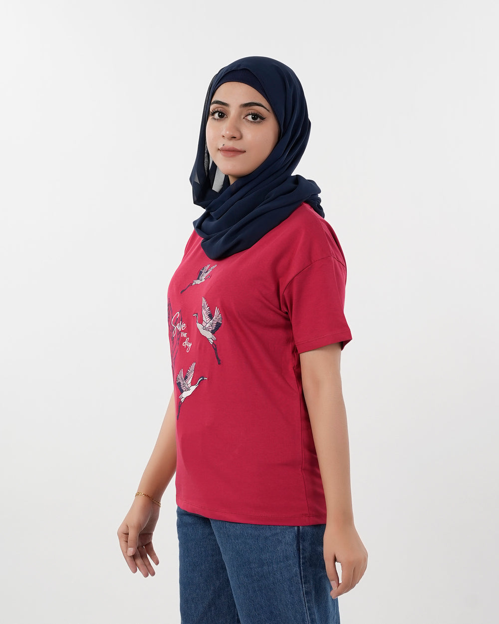 Eminent Women Printed Half Sleeves T-Shirt - Samba Red, Women T-Shirts & Tops, Eminent, Chase Value