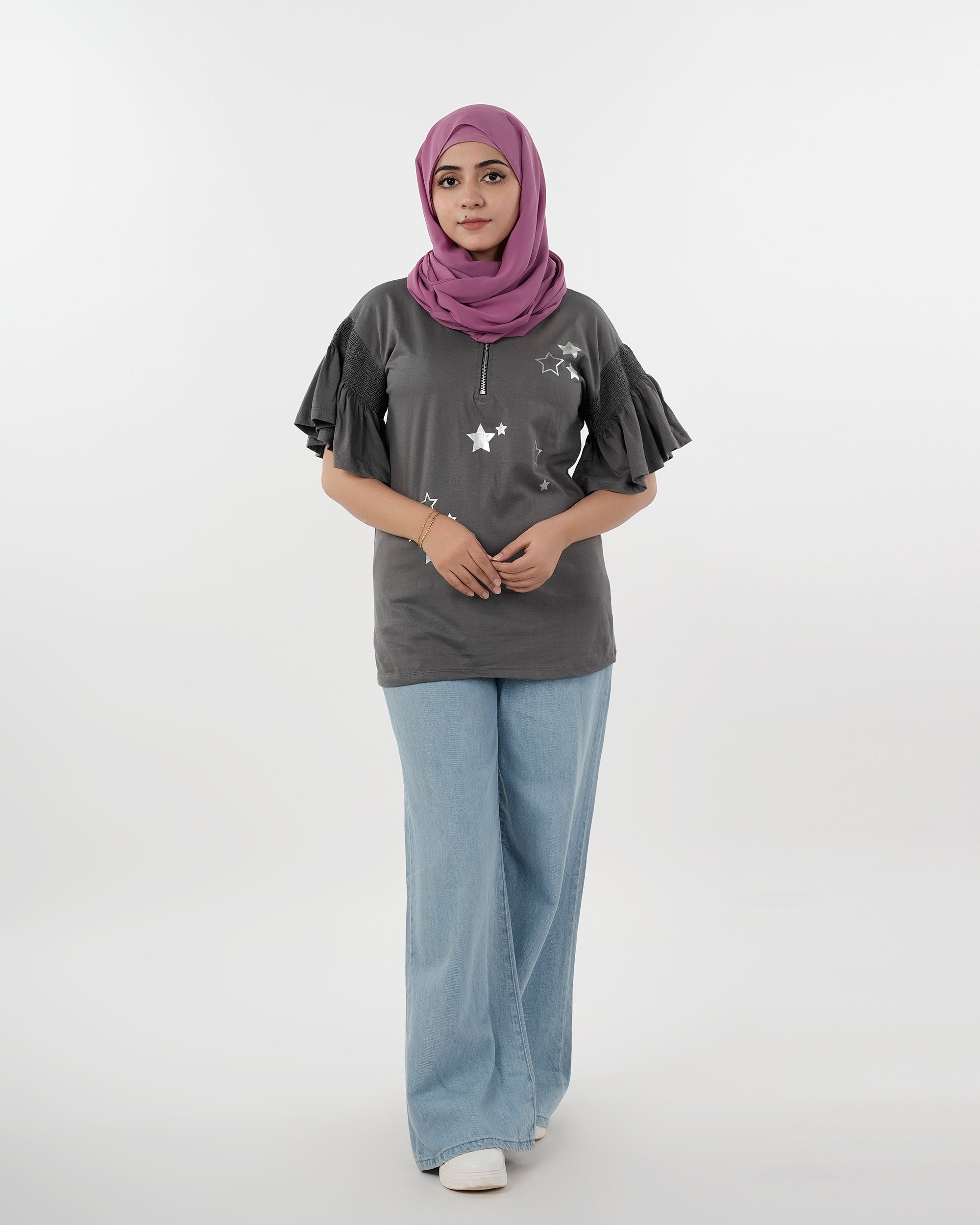 Eminent Women's Half Sleeves Printed T-Shirt - Steel Grey, Women T-Shirts & Tops, Eminent, Chase Value