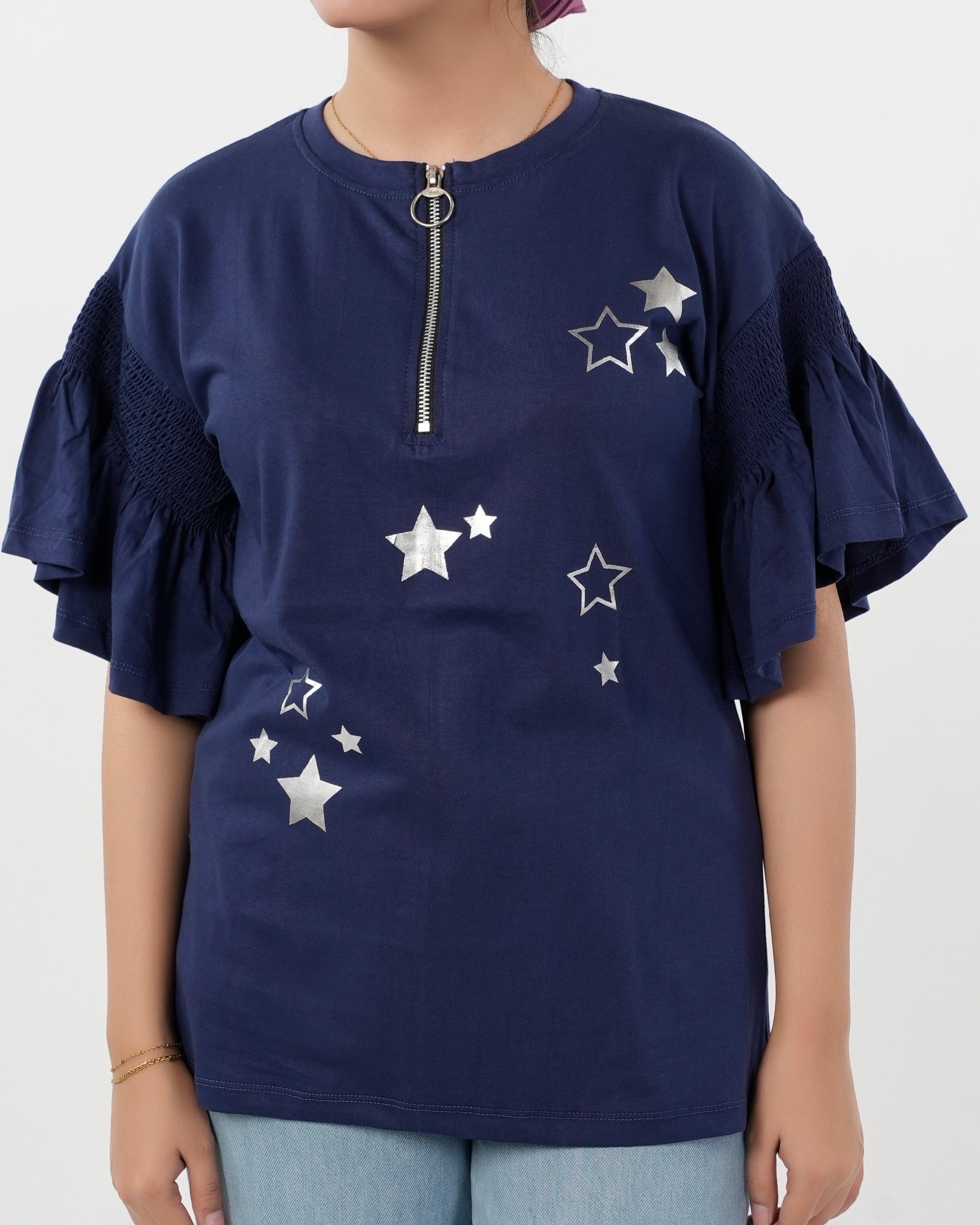 Eminent Women's Half Sleeves Printed T-Shirt - Navy Blue, Women T-Shirts & Tops, Eminent, Chase Value