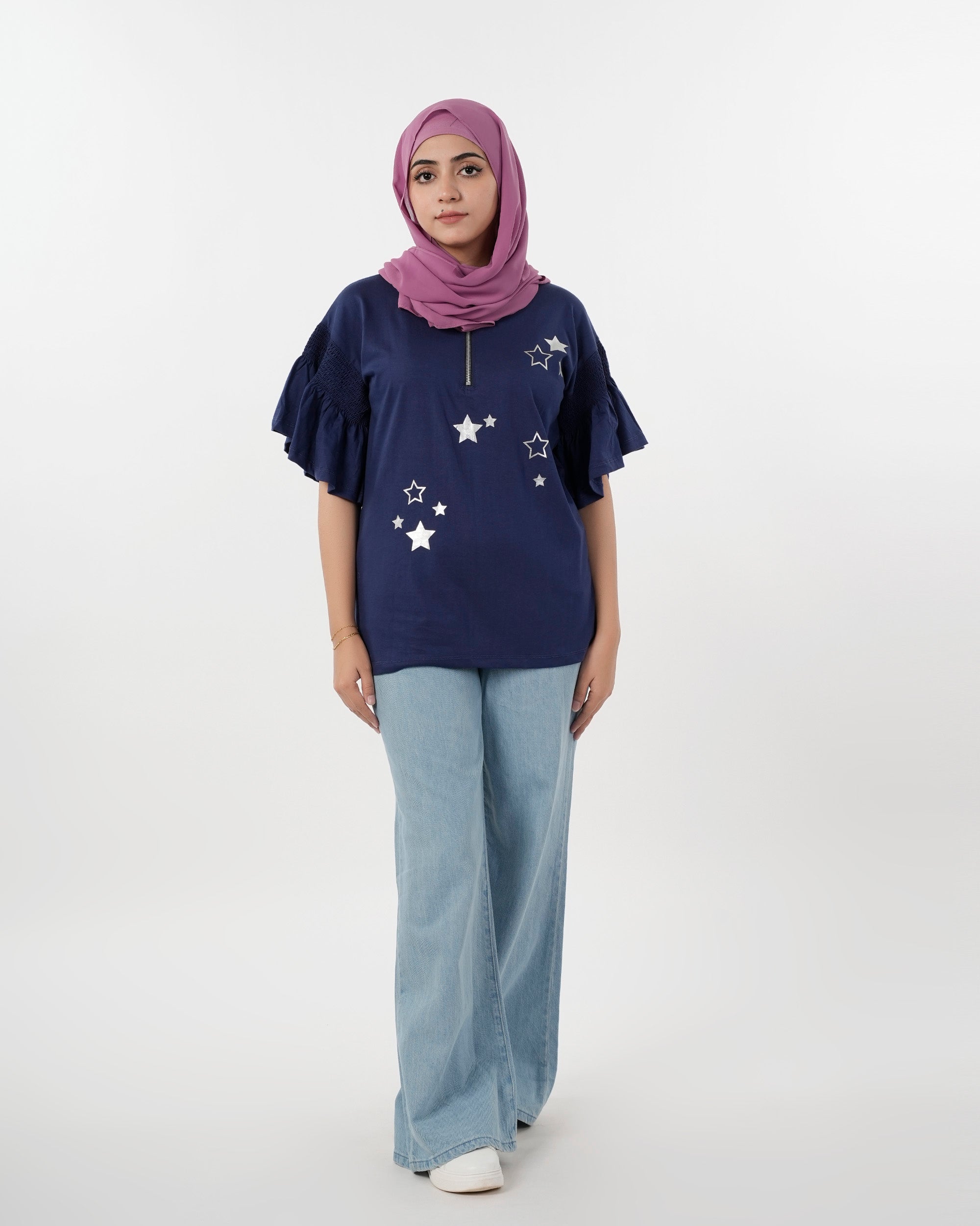 Eminent Women's Half Sleeves Printed T-Shirt - Navy Blue, Women T-Shirts & Tops, Eminent, Chase Value