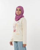 Women's Full Sleeves Printed T-Shirt - Cream, Women T-Shirts & Tops, Chase Value, Chase Value