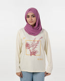 Women's Full Sleeves Printed T-Shirt - Cream, Women T-Shirts & Tops, Chase Value, Chase Value
