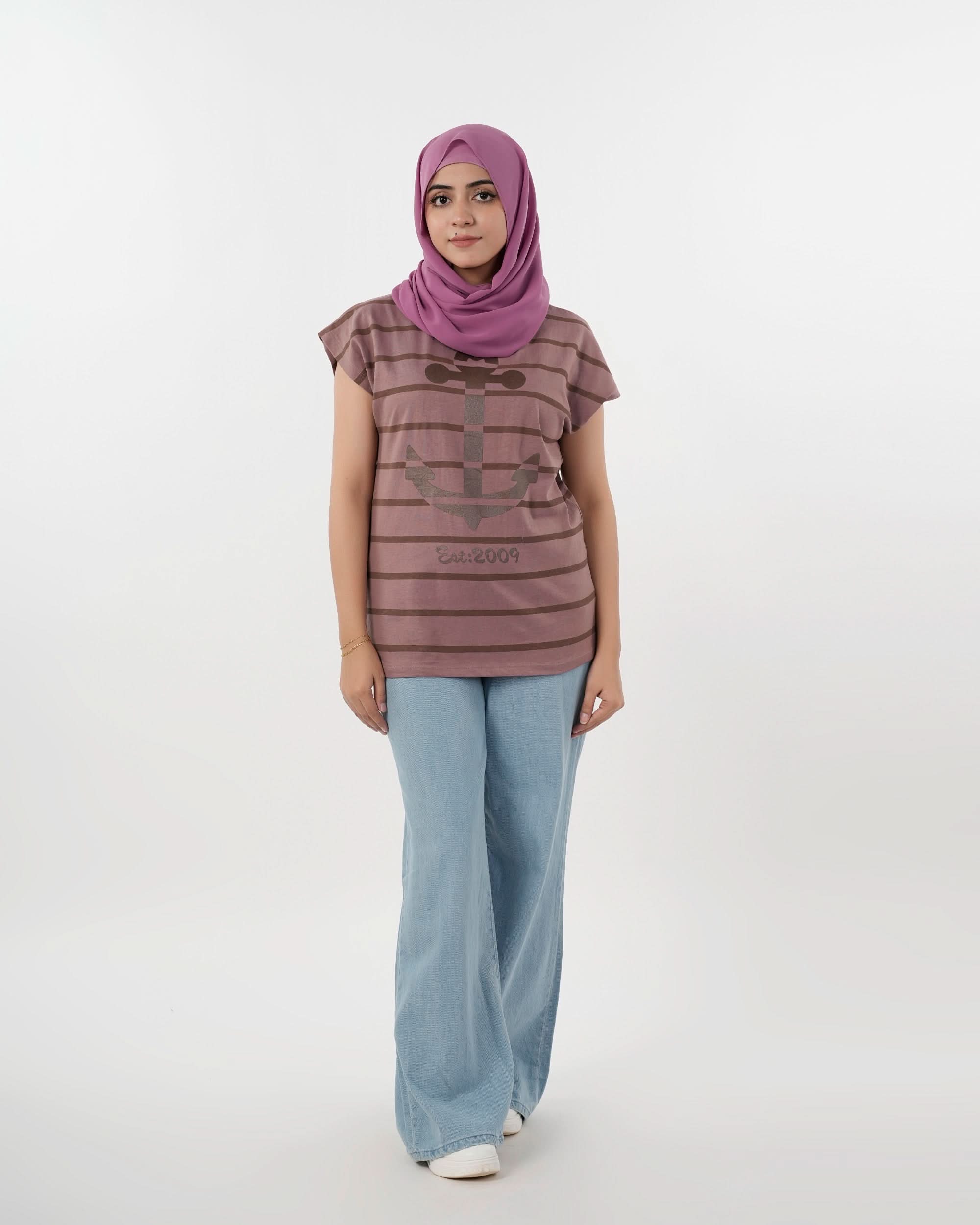 Eminent Women's Half Sleeves T-Shirt - Mauve, Women T-Shirts & Tops, Eminent, Chase Value