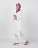 Valuable Women’s Chikan Kari Suit – 2-Piece Embroidered Outfit - White, Women Shalwar Suits, Chase Value, Chase Value