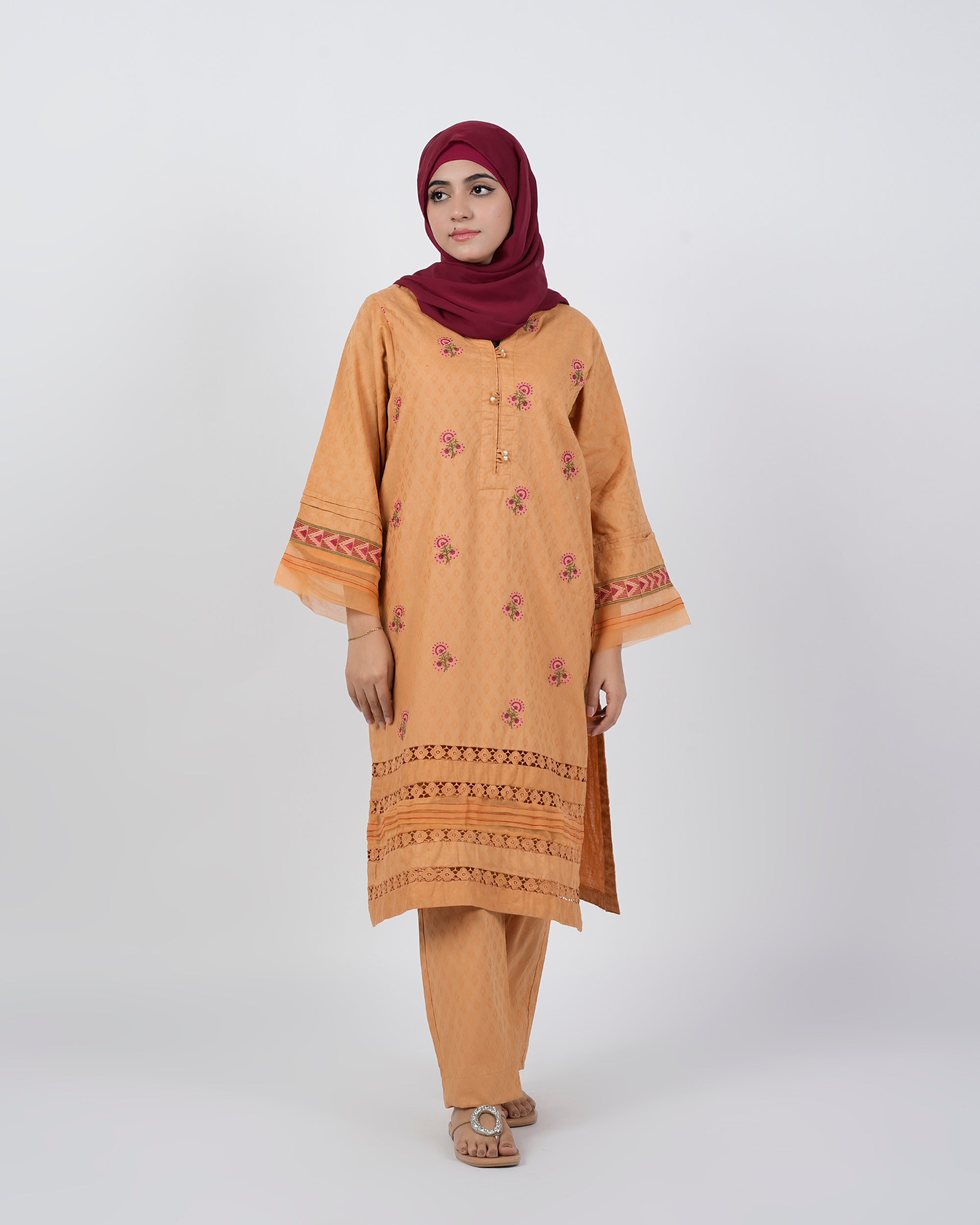 Eminent Women's Embroidered 03 Pcs Shalwar Suits - Brown, Women Shalwar Suits, Eminent, Chase Value