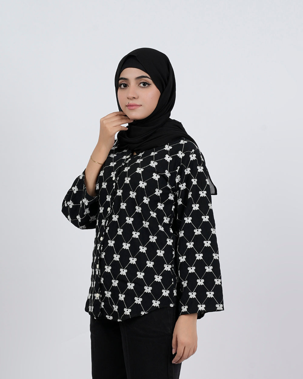 Valuables Women's Embroidered Chiffon Top, Women T-Shirts & Tops, Chase Value, Chase Value