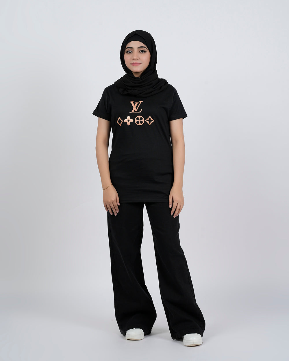 Women's Printed Half Sleeves T-Shirt - Black, Women T-Shirts & Tops, Chase Value, Chase Value