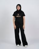 Women's Printed Half Sleeves T-Shirt - Black, Women T-Shirts & Tops, Chase Value, Chase Value