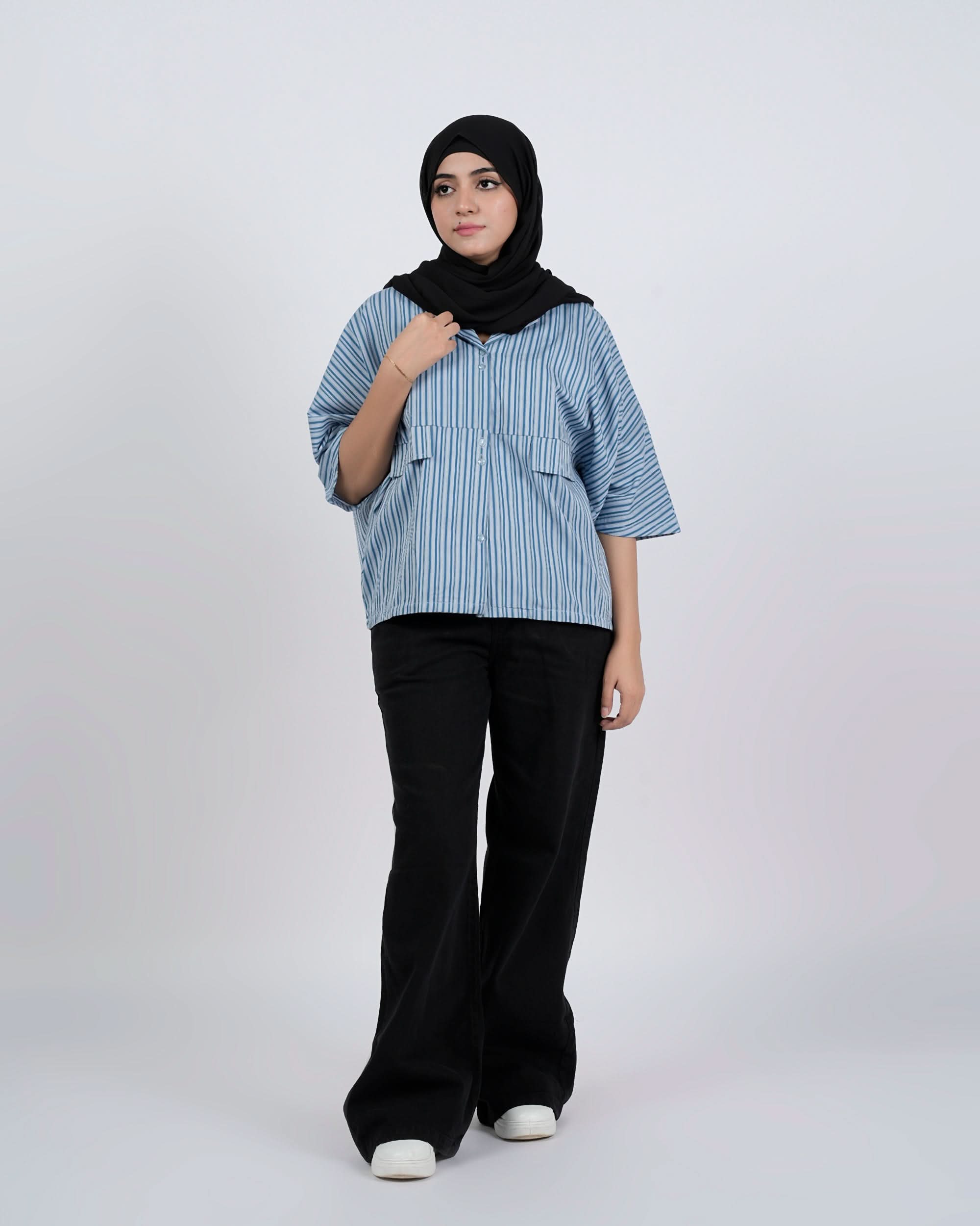 Eminent Women's Half Sleeves Stripe T-Shirt - Blue, Women T-Shirts & Tops, Eminent, Chase Value