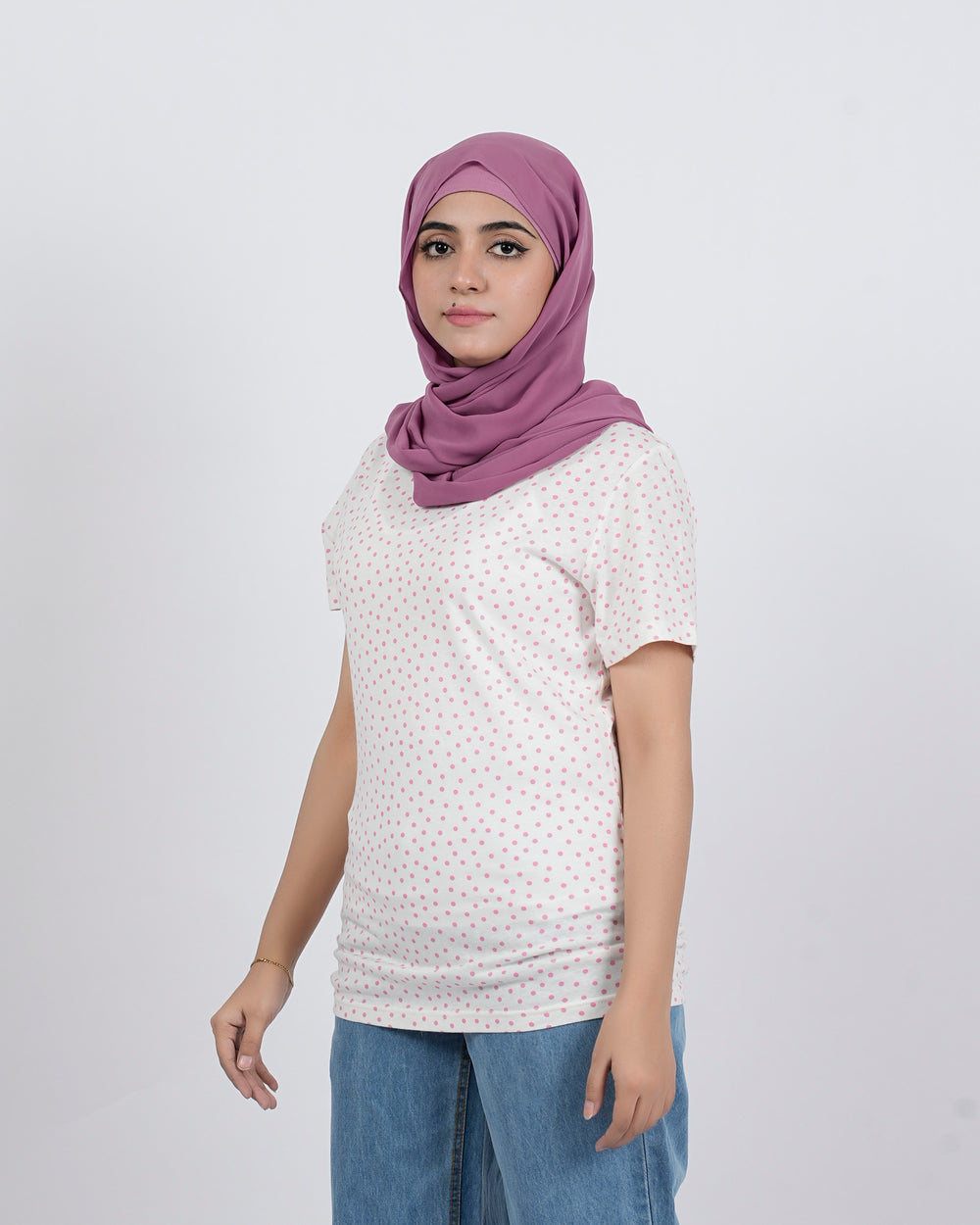 Women's Half Sleeves Printed T-Shirt - Baby Pink, Women T-Shirts & Tops, Chase Value, Chase Value