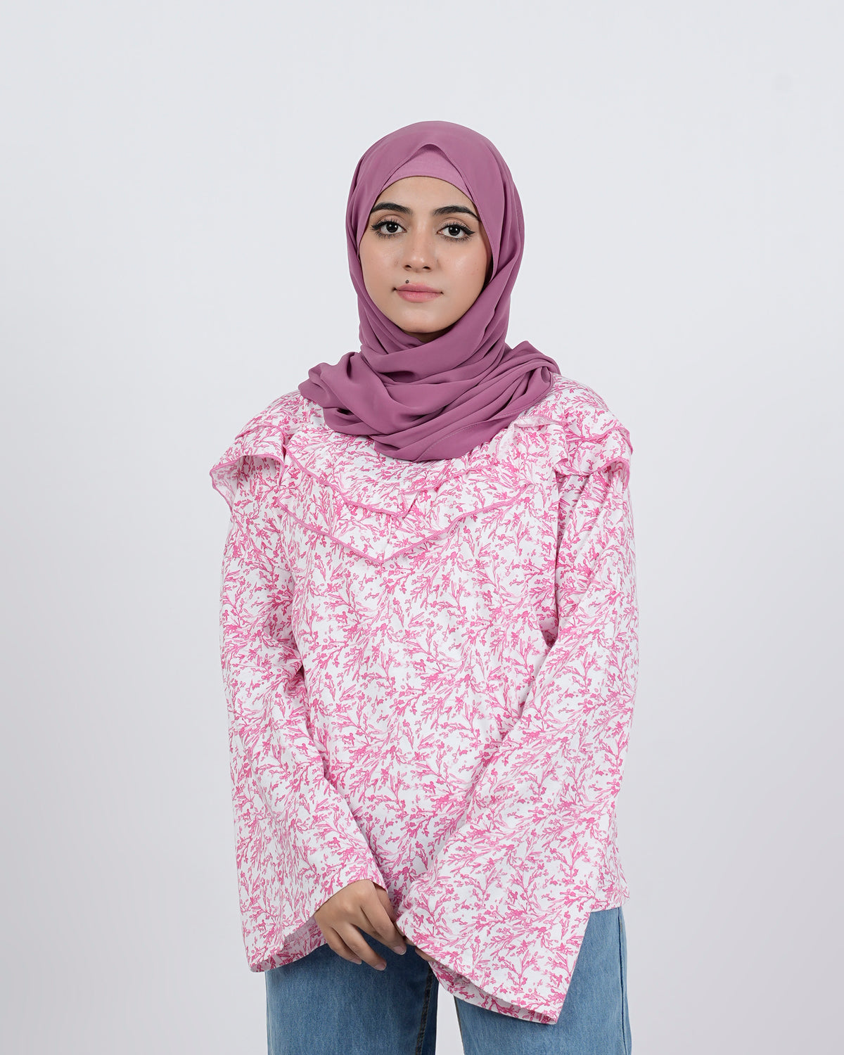 Eminent Women's Bermuda Frill Top - White & Pink, Women T-Shirts & Tops, Eminent, Chase Value