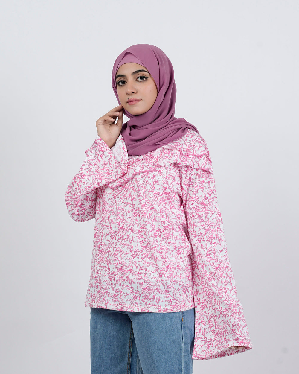 Eminent Women's Bermuda Frill Top - White & Pink, Women T-Shirts & Tops, Eminent, Chase Value