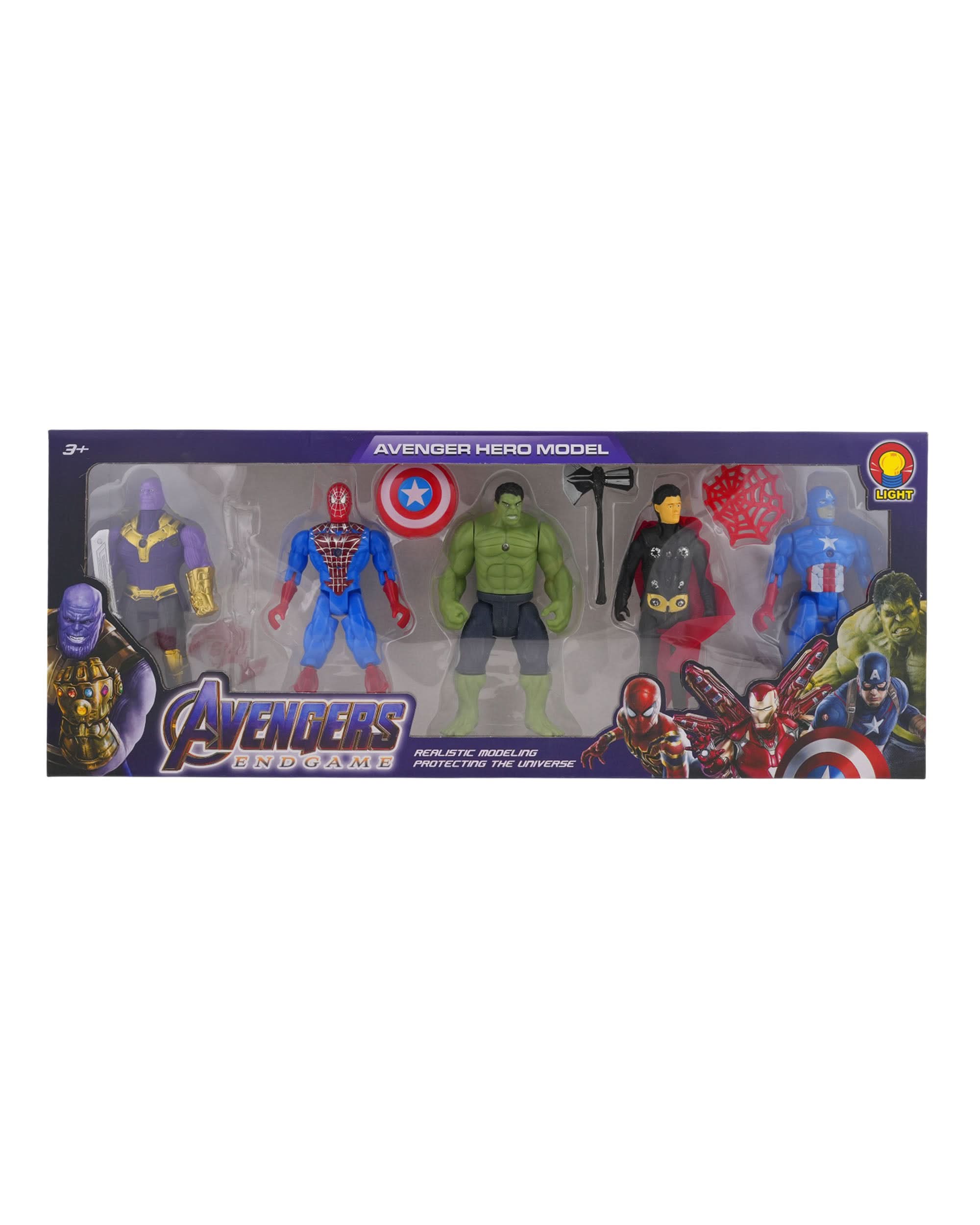 Avengers with Light 5pcs Set, Action Figures, Chase Value, Chase Value