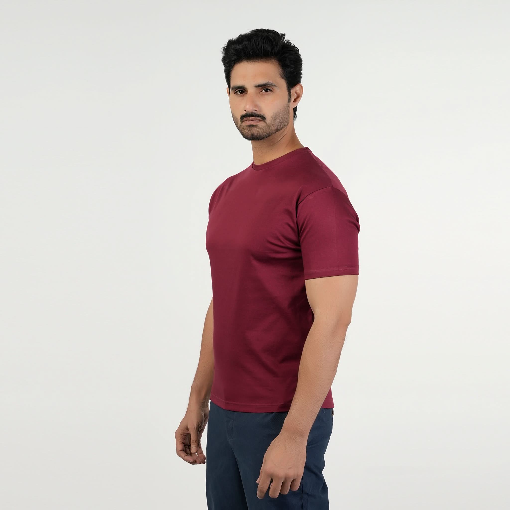 Valuable Men's Half Sleeves Round Neck T-Shirt - Maroon, Men's T-Shirts & Polos, Chase Value, Chase Value