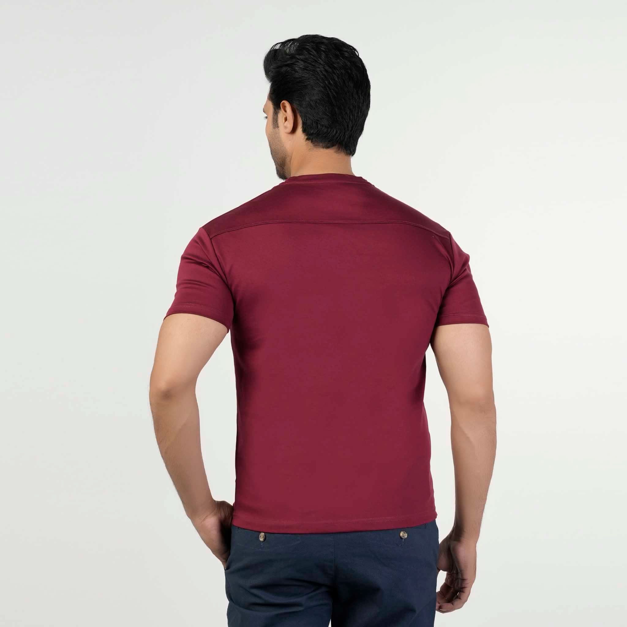 Valuable Men's Half Sleeves Round Neck T-Shirt - Maroon, Men's T-Shirts & Polos, Chase Value, Chase Value