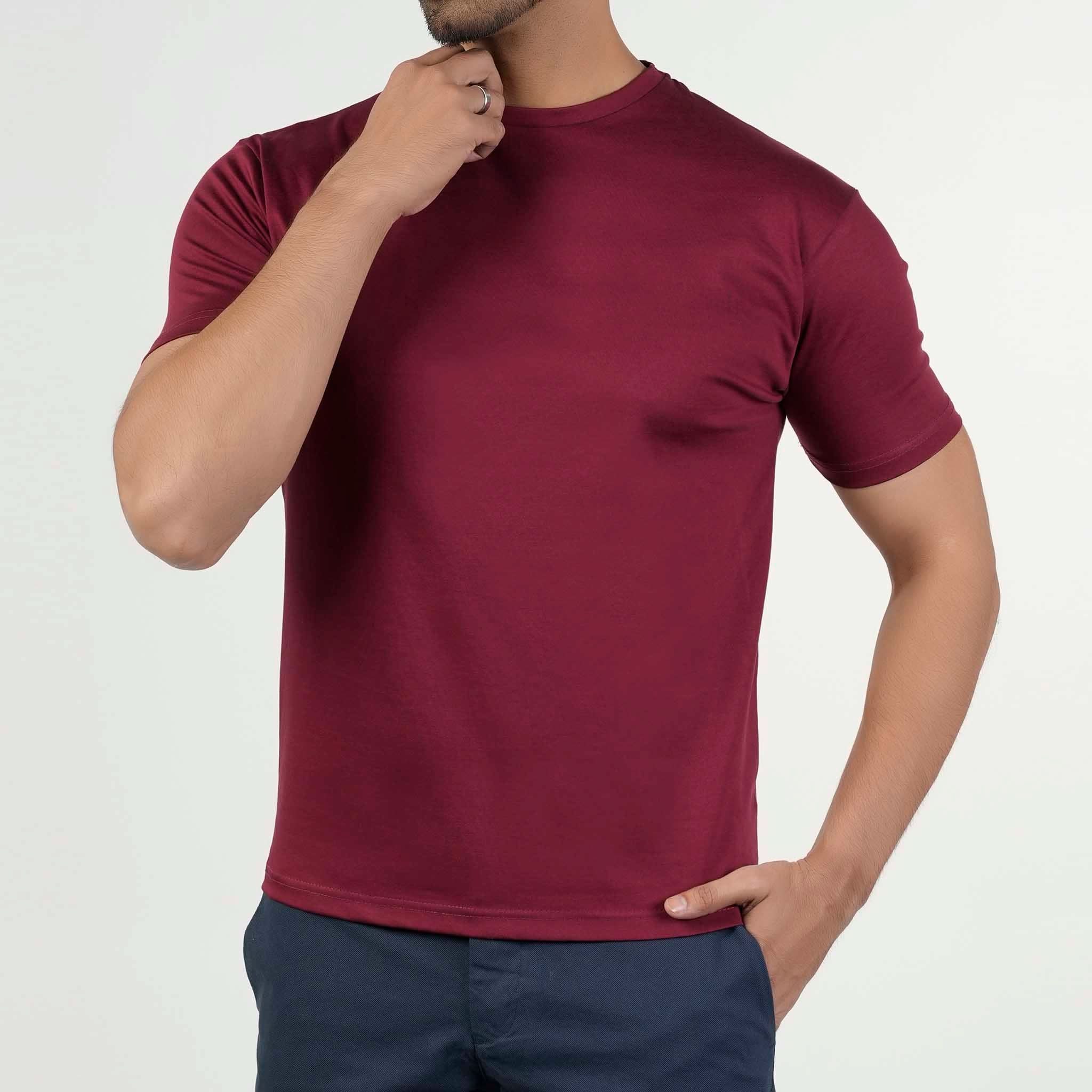 Valuable Men's Half Sleeves Round Neck T-Shirt - Maroon, Men's T-Shirts & Polos, Chase Value, Chase Value