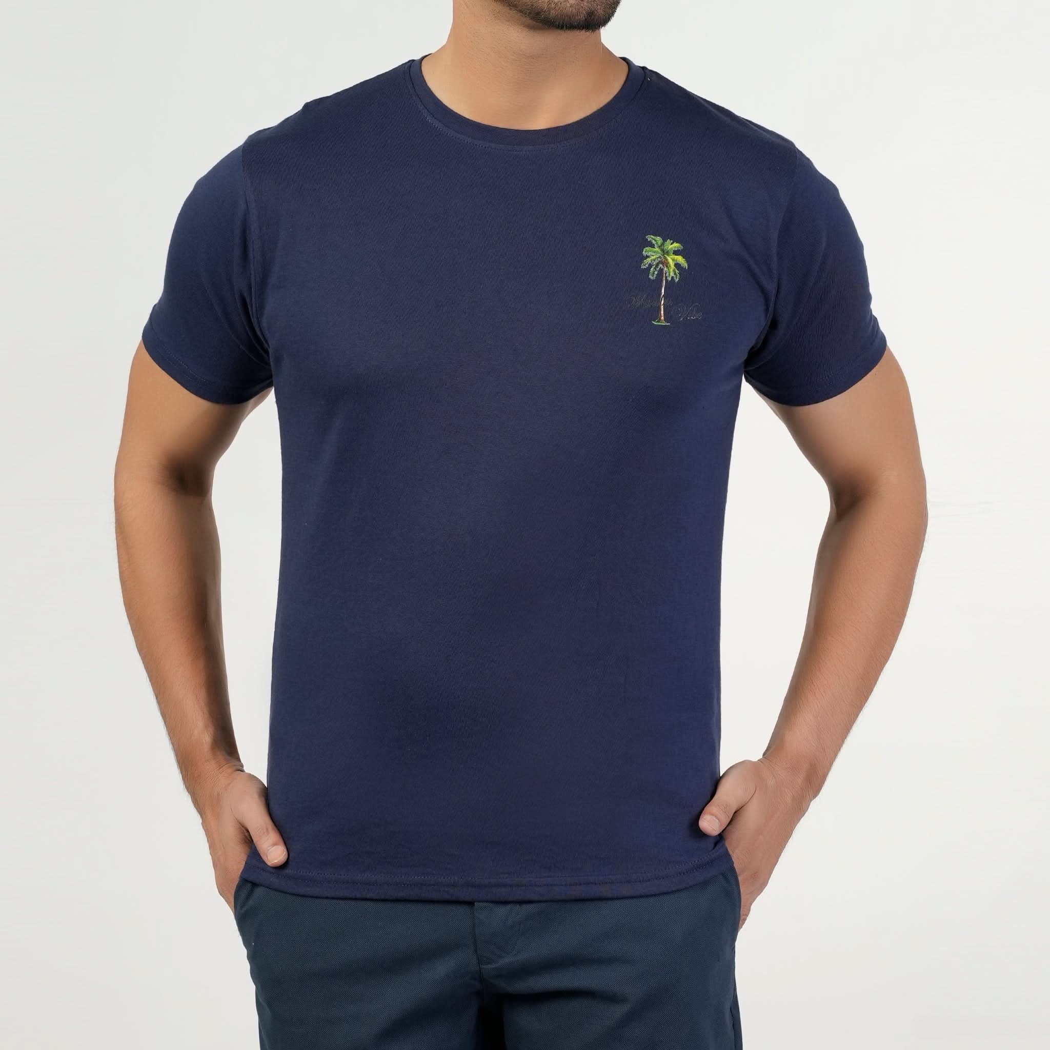 Valuable Men's Half Sleeves T-Shirt - Navy Blue, Men's T-Shirts & Polos, Chase Value, Chase Value