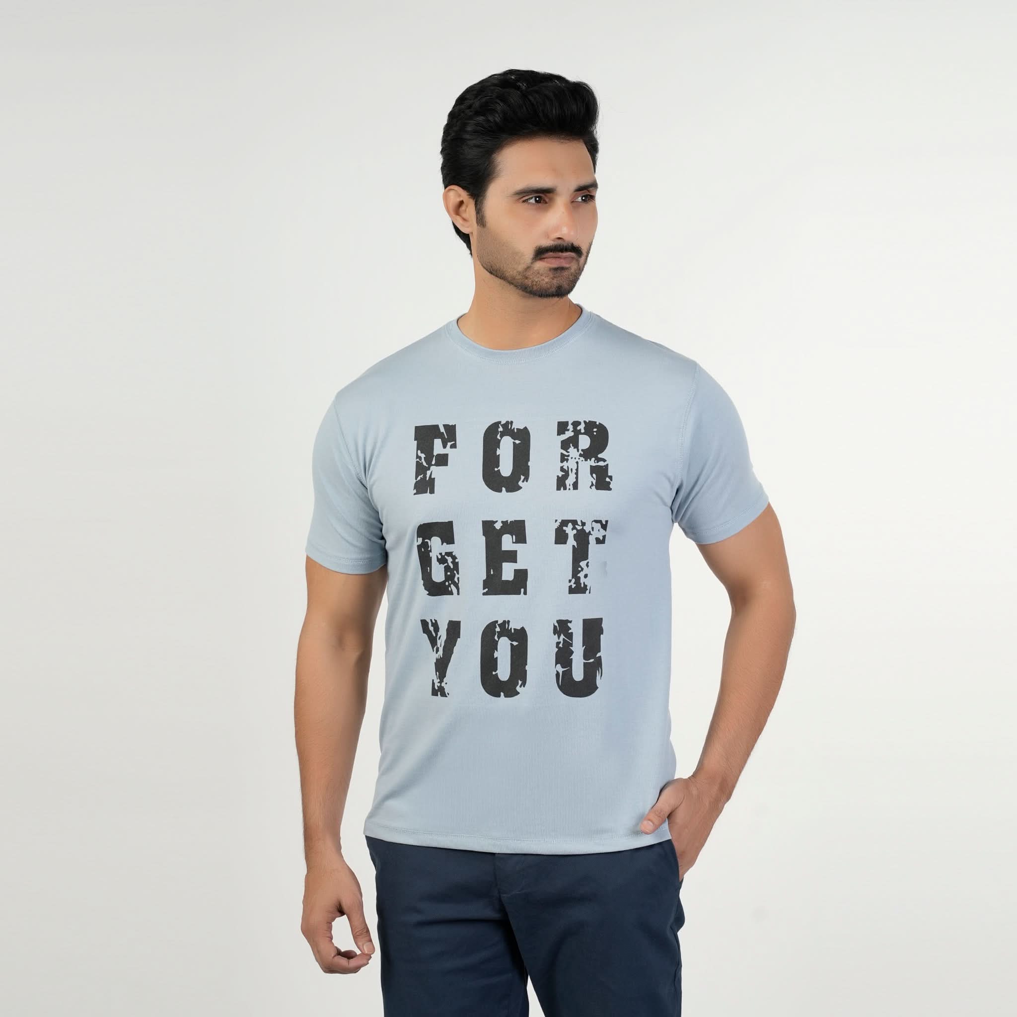 Valuable Men's Half Sleeves Round Neck T-Shirt - Light Blue, Men's T-Shirts & Polos, Chase Value, Chase Value