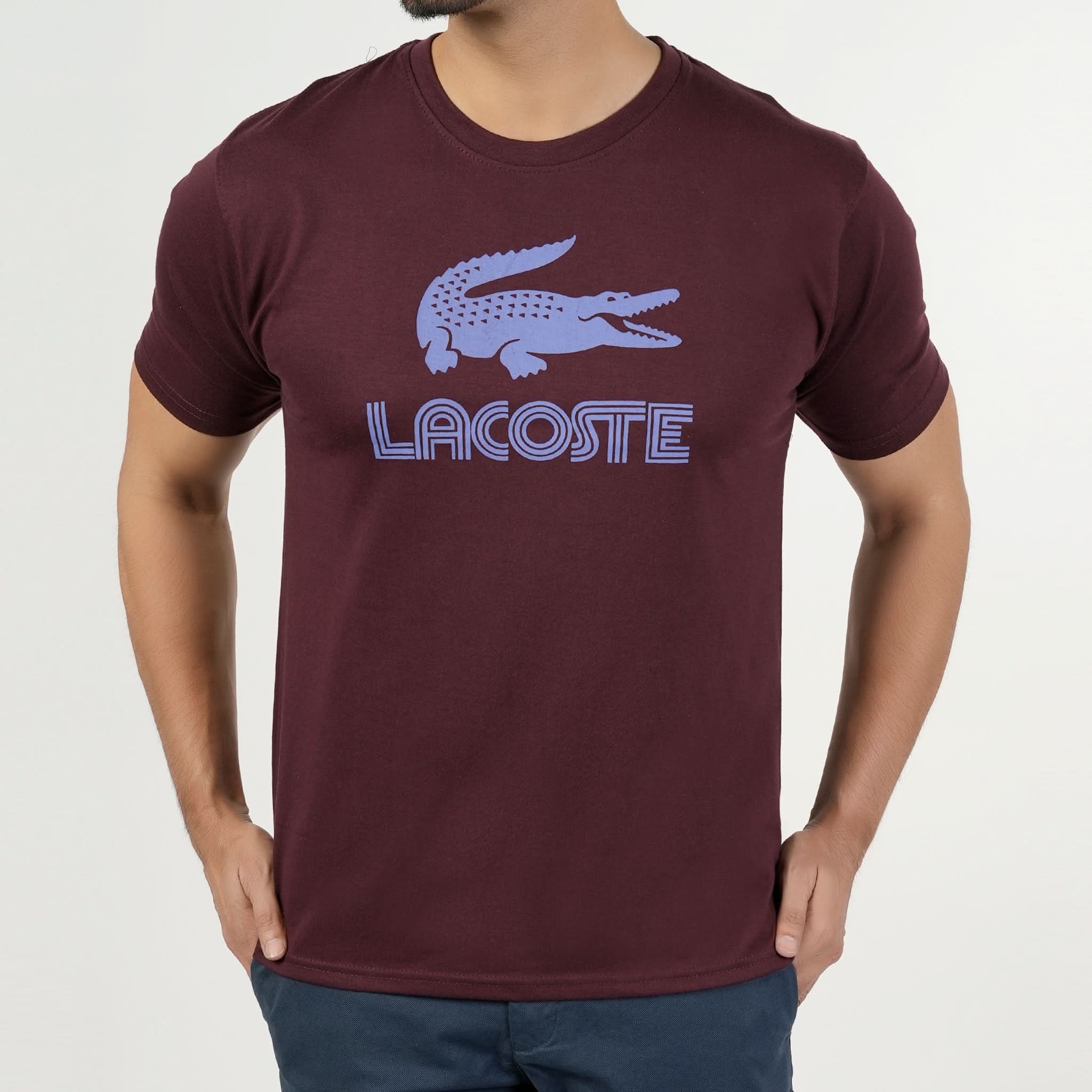 Men's Half Sleeves Round Neck Printed T-Shirt - Maroon, Men's T-Shirts & Polos, Chase Value, Chase Value
