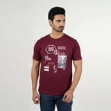 Valuable Men's Half Sleeves Round Neck T-Shirt - Maroon, Men's T-Shirts & Polos, Chase Value, Chase Value