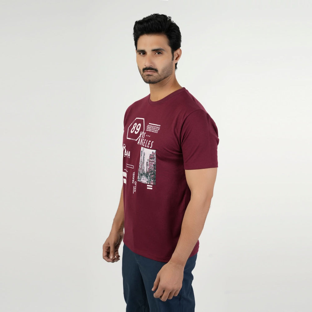 Valuable Men's Half Sleeves Round Neck T-Shirt - Maroon, Men's T-Shirts & Polos, Chase Value, Chase Value