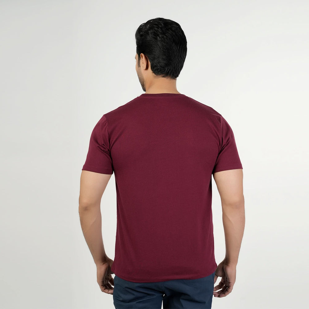 Valuable Men's Half Sleeves Round Neck T-Shirt - Maroon, Men's T-Shirts & Polos, Chase Value, Chase Value
