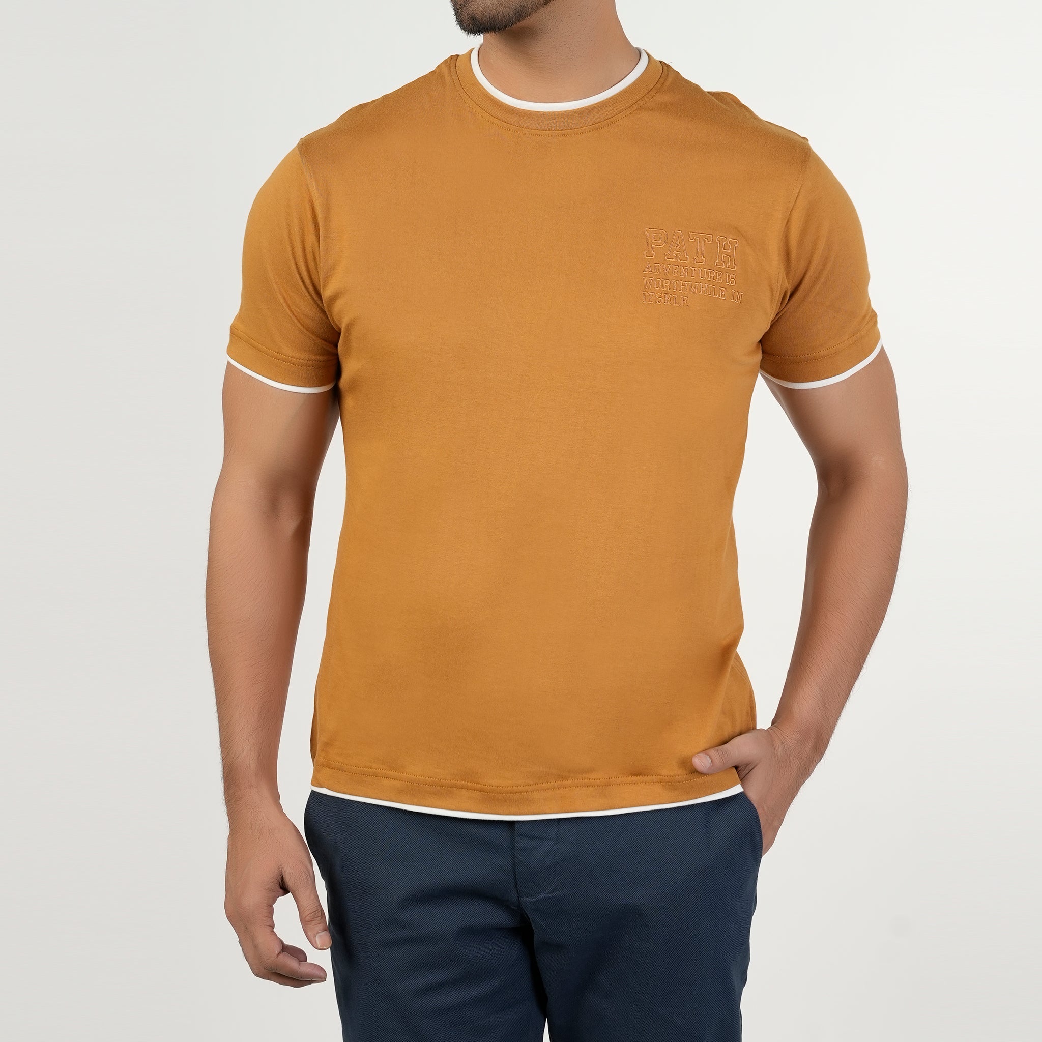 Eminent Men's Half Sleeves Round Neck T-Shirt - Golden Brown, Men's T-Shirts & Polos, Eminent, Chase Value