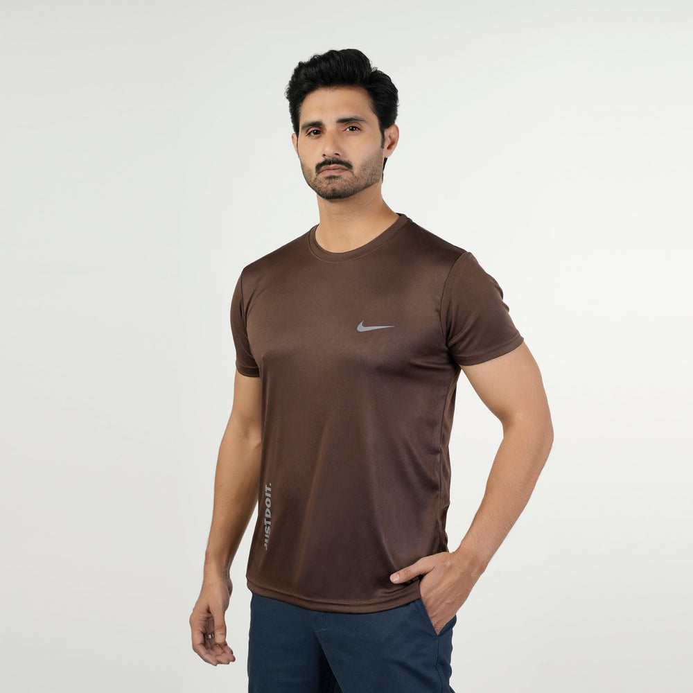 Men's Half Sleeves Round Neck T-Shirt - Brown, Men's T-Shirts & Polos, Chase Value, Chase Value