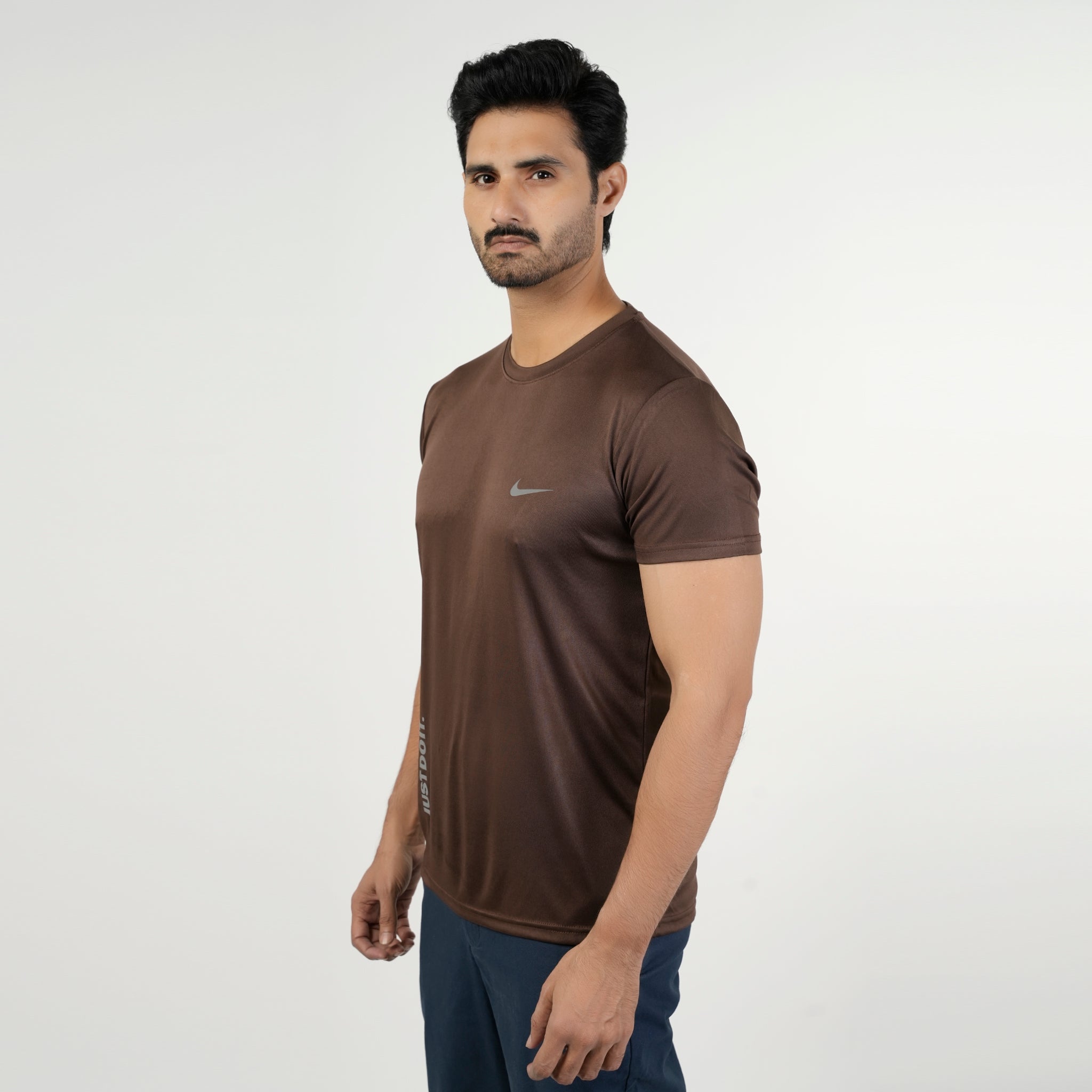 Men's Half Sleeves Round Neck T-Shirt - Brown, Men's T-Shirts & Polos, Chase Value, Chase Value