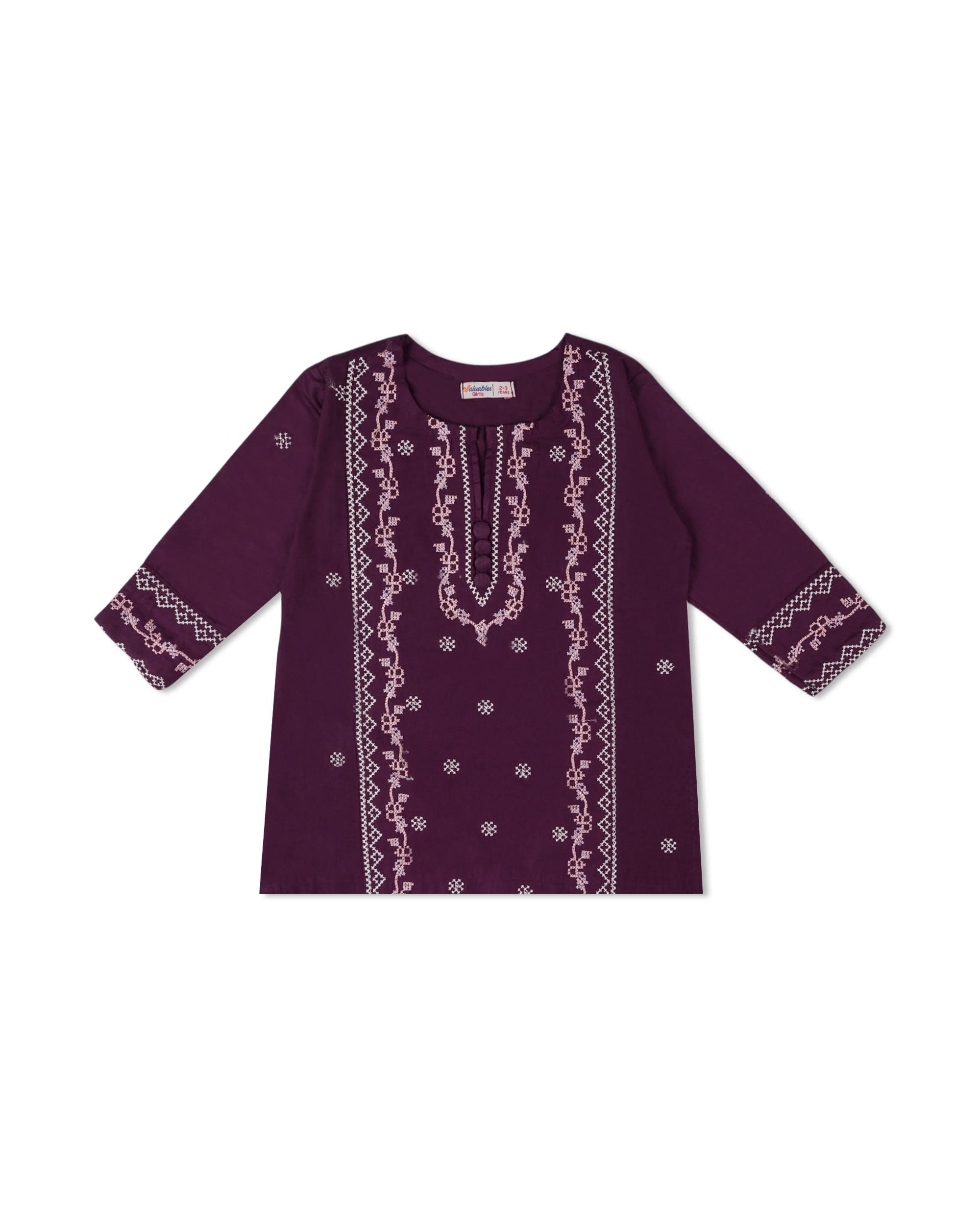 Valuables Girls Embroidered 2PCS Suit, Girls Shalwar Kameez, Chase Value, Chase Value
