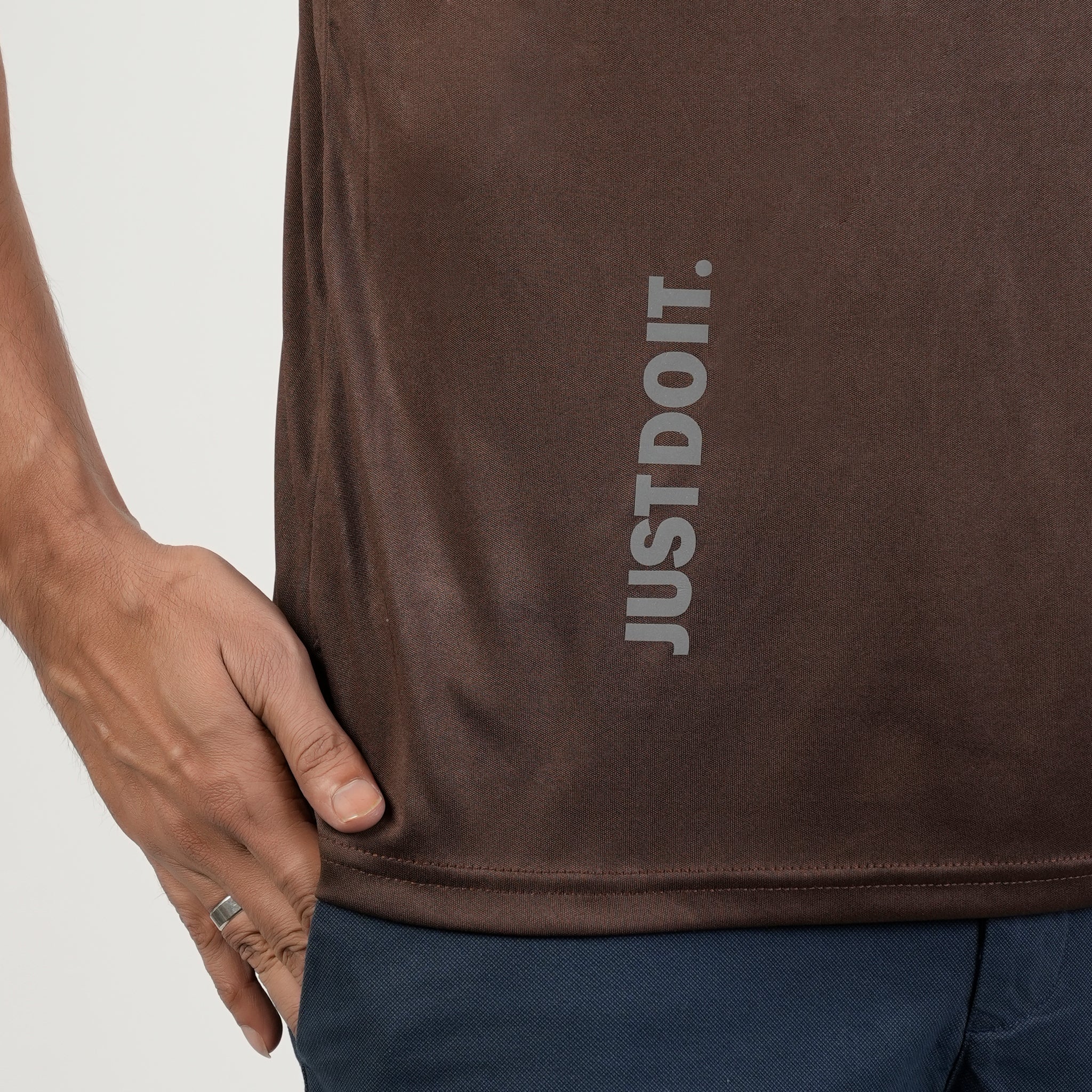 Men's Half Sleeves Round Neck T-Shirt - Brown, Men's T-Shirts & Polos, Chase Value, Chase Value