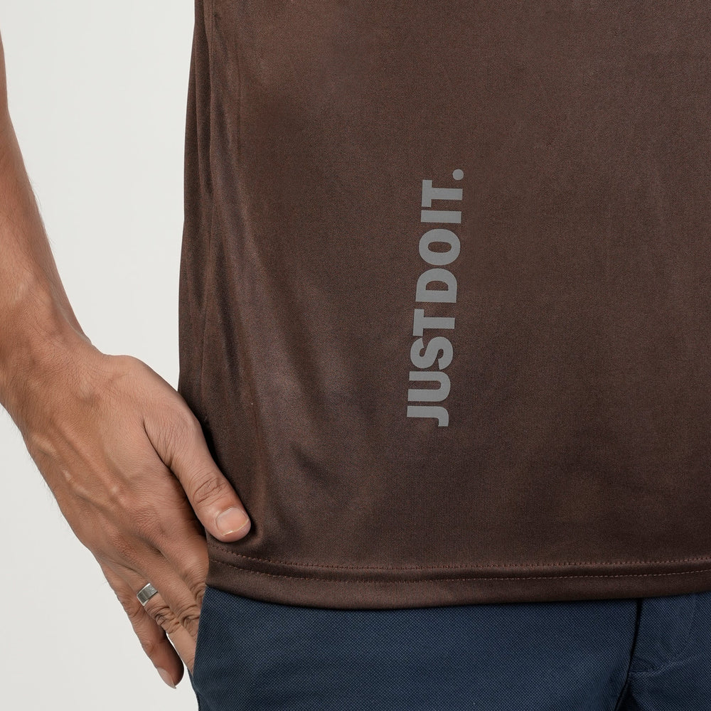 Men's Half Sleeves Round Neck T-Shirt - Brown, Men's T-Shirts & Polos, Chase Value, Chase Value