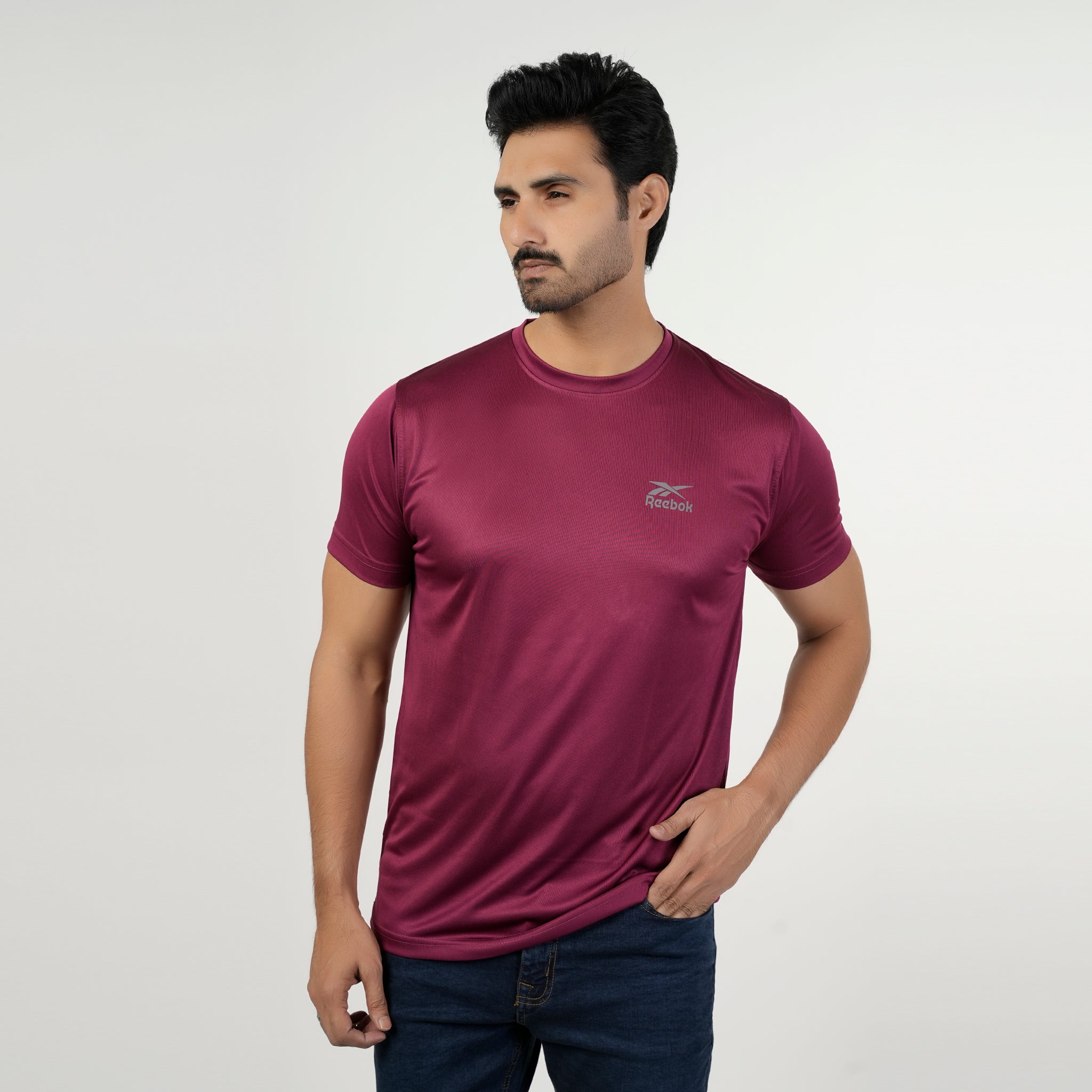 Men's Plain Half Sleeves Round Neck T-Shirt - Maroon, Men's T-Shirts & Polos, Chase Value, Chase Value