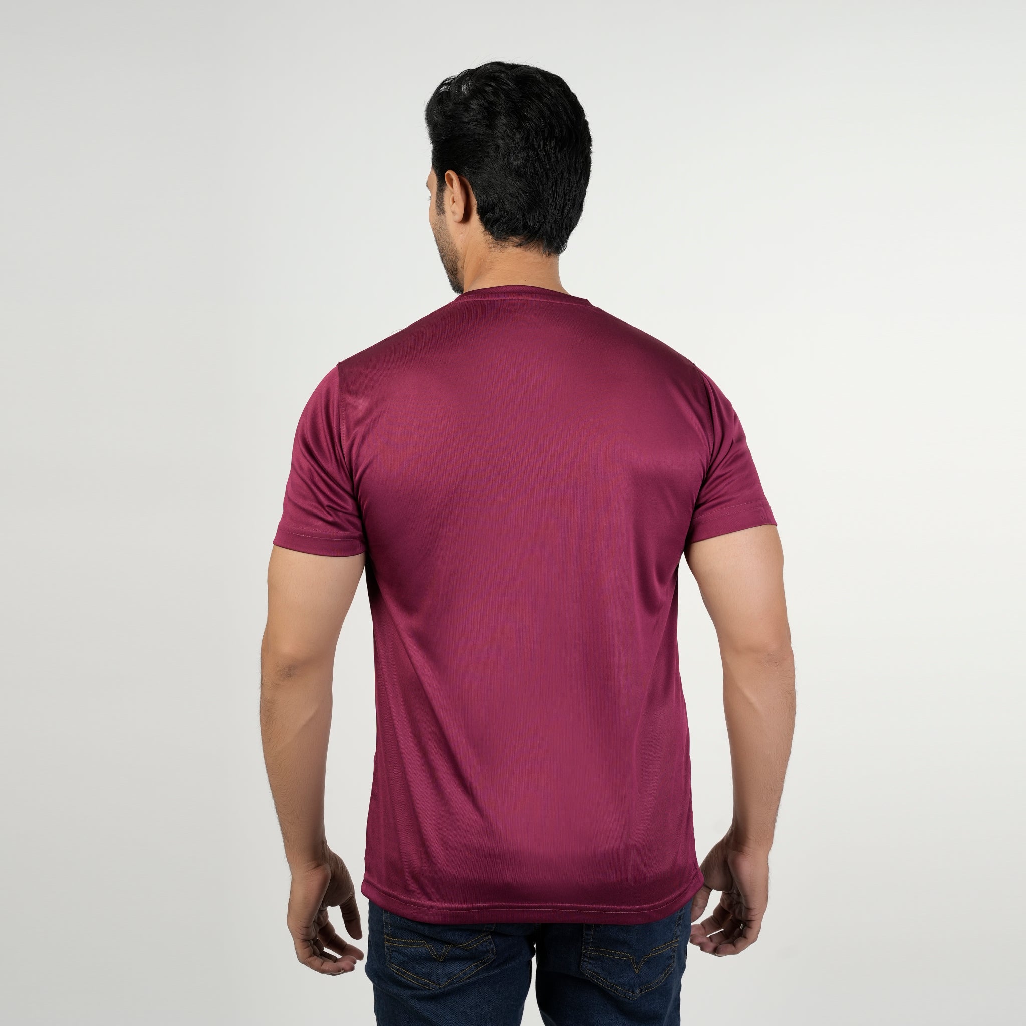 Men's Plain Half Sleeves Round Neck T-Shirt - Maroon, Men's T-Shirts & Polos, Chase Value, Chase Value