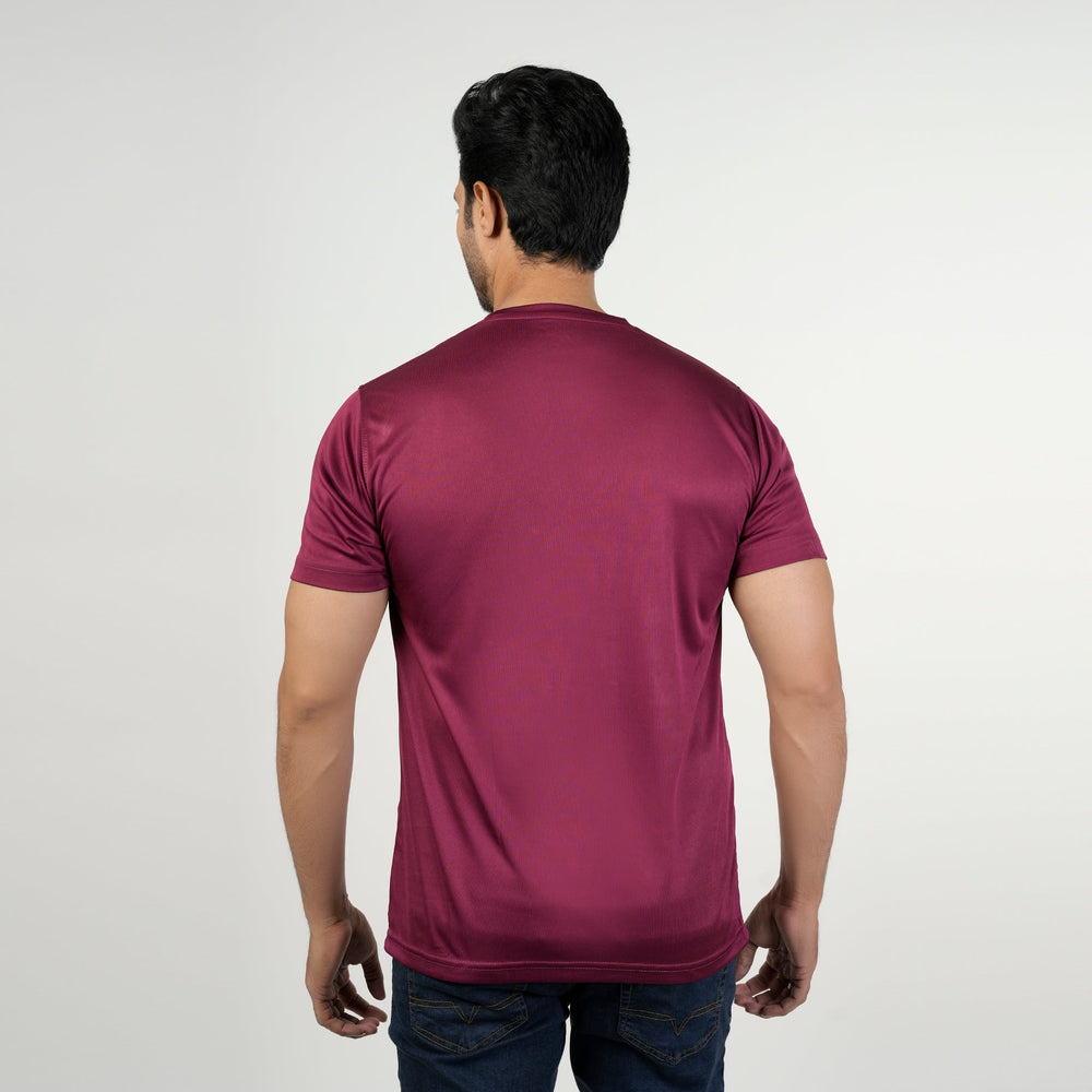 Men's Plain Half Sleeves Round Neck T-Shirt - Maroon, Men's T-Shirts & Polos, Chase Value, Chase Value