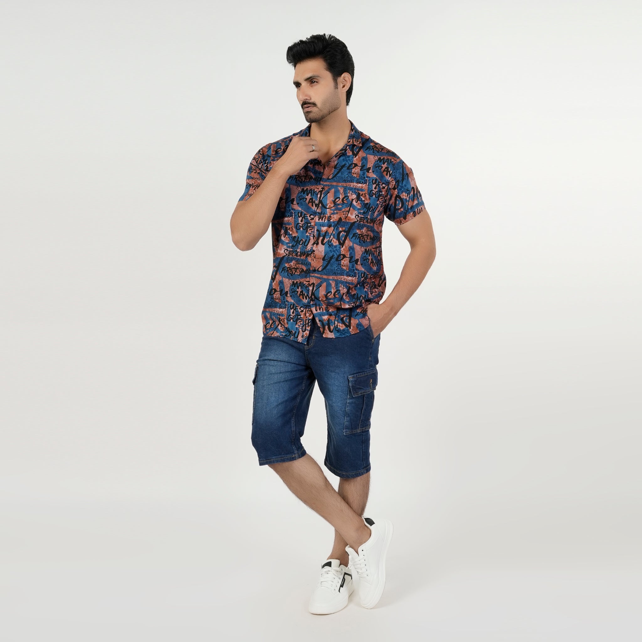 Men's Casual Half Sleeves Linen Shirt, Men's Shirts, Chase Value, Chase Value