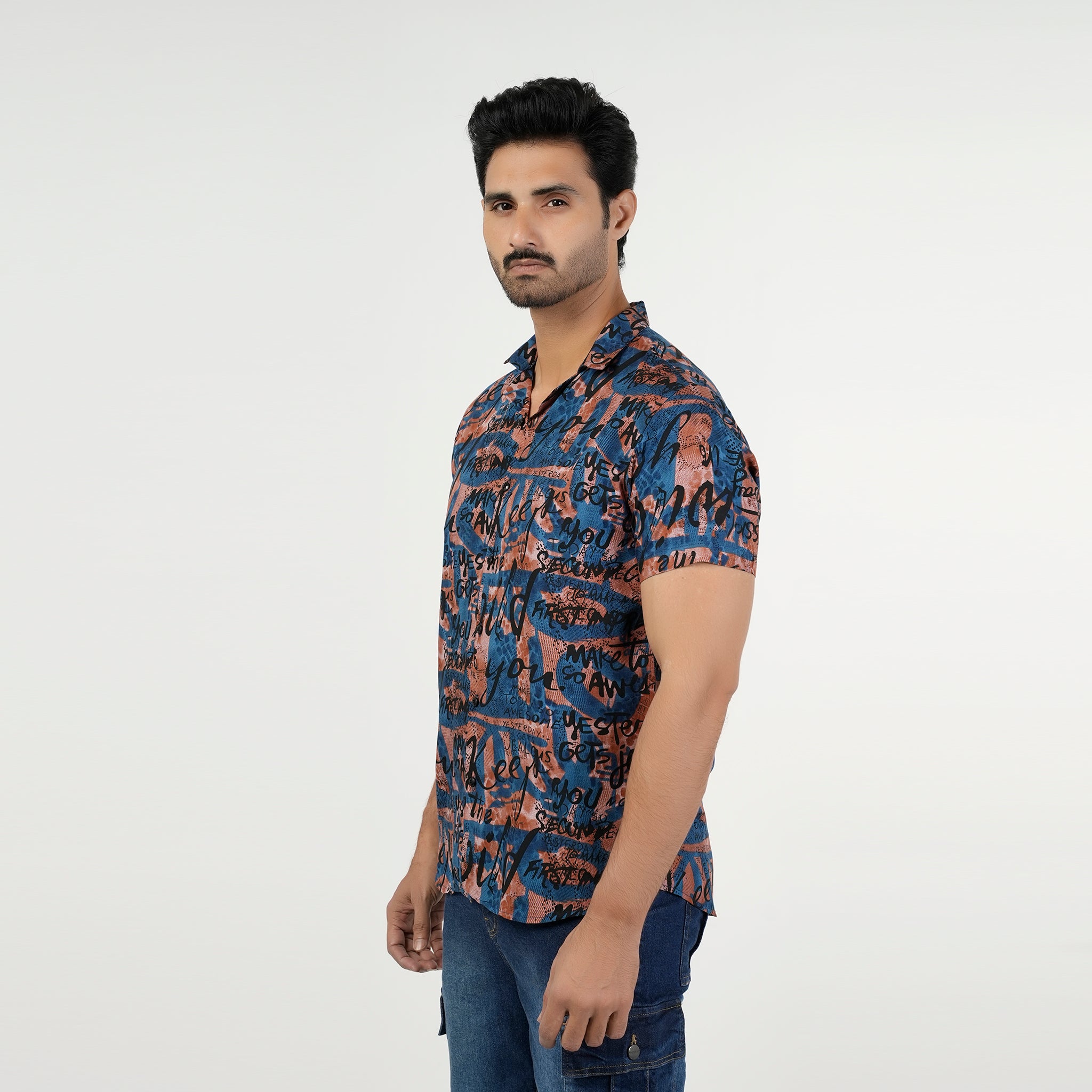 Men's Casual Half Sleeves Linen Shirt, Men's Shirts, Chase Value, Chase Value