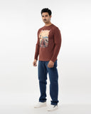 Men's Digital Printed Full Sleeves T-Shirt - Brown, Men's T-Shirts & Polos, Chase Value, Chase Value