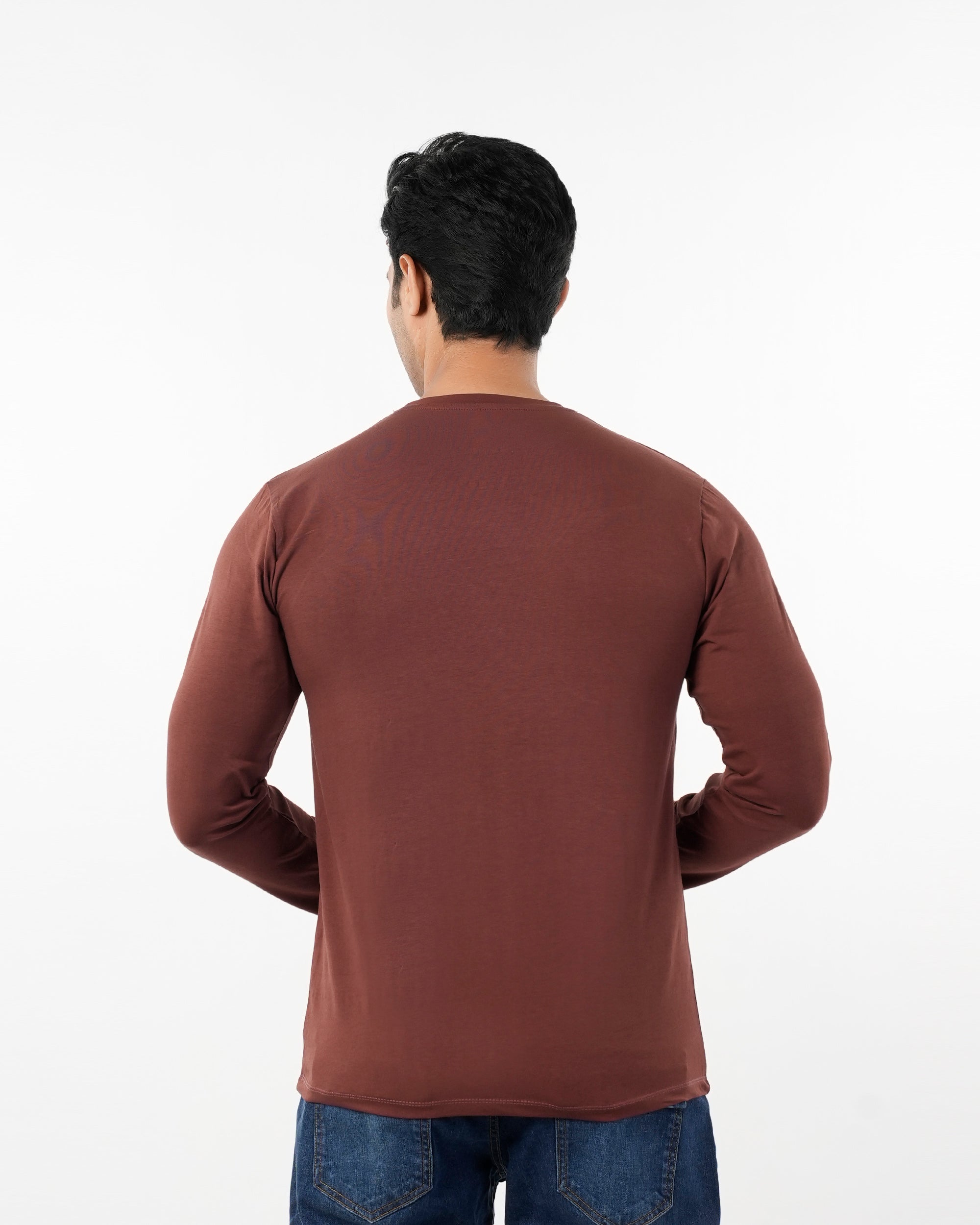 Men's Digital Printed Full Sleeves T-Shirt - Brown, Men's T-Shirts & Polos, Chase Value, Chase Value