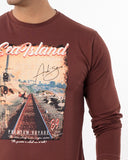 Men's Digital Printed Full Sleeves T-Shirt - Brown, Men's T-Shirts & Polos, Chase Value, Chase Value