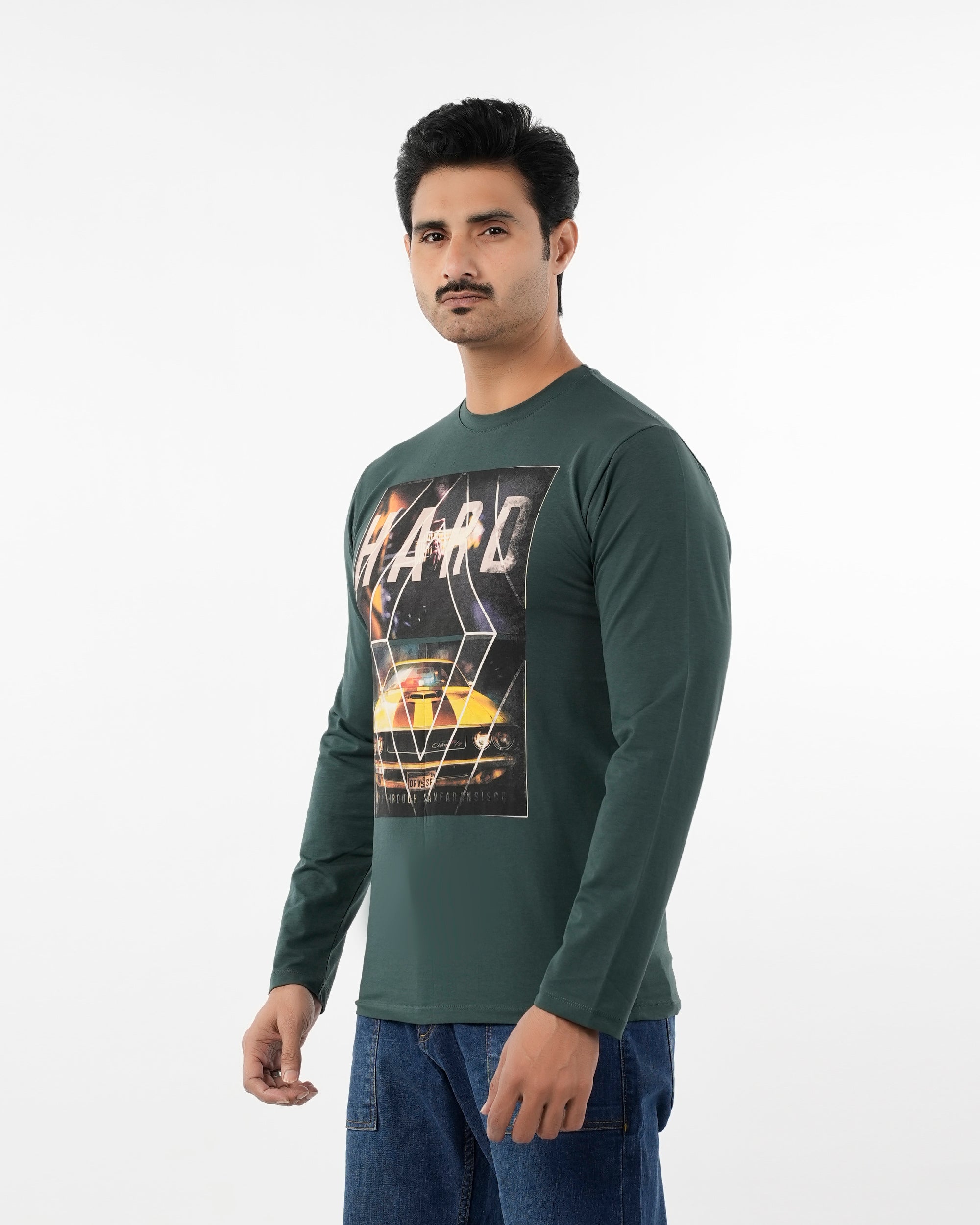 Men's Full Sleeves T-Shirt - Green, Men's T-Shirts & Polos, Chase Value, Chase Value