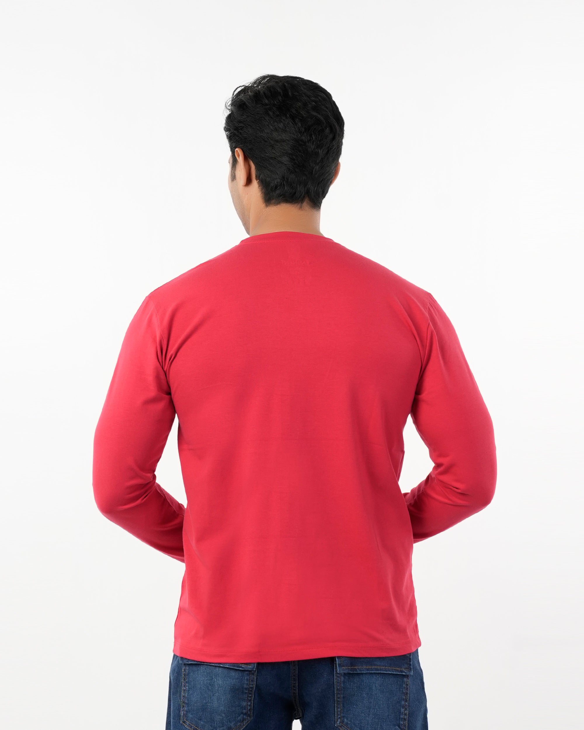 Men's Full Sleeves Printed T-Shirt - Red, Men's T-Shirts & Polos, Chase Value, Chase Value