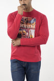 Men's Full Sleeves Printed T-Shirt - Red, Men's T-Shirts & Polos, Chase Value, Chase Value