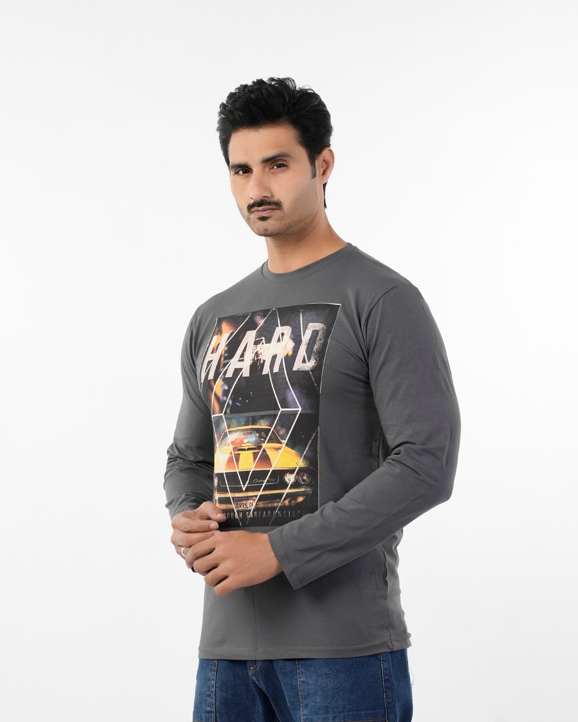 Men's Full Sleeves T-Shirt - Grey, Men's T-Shirts & Polos, Chase Value, Chase Value