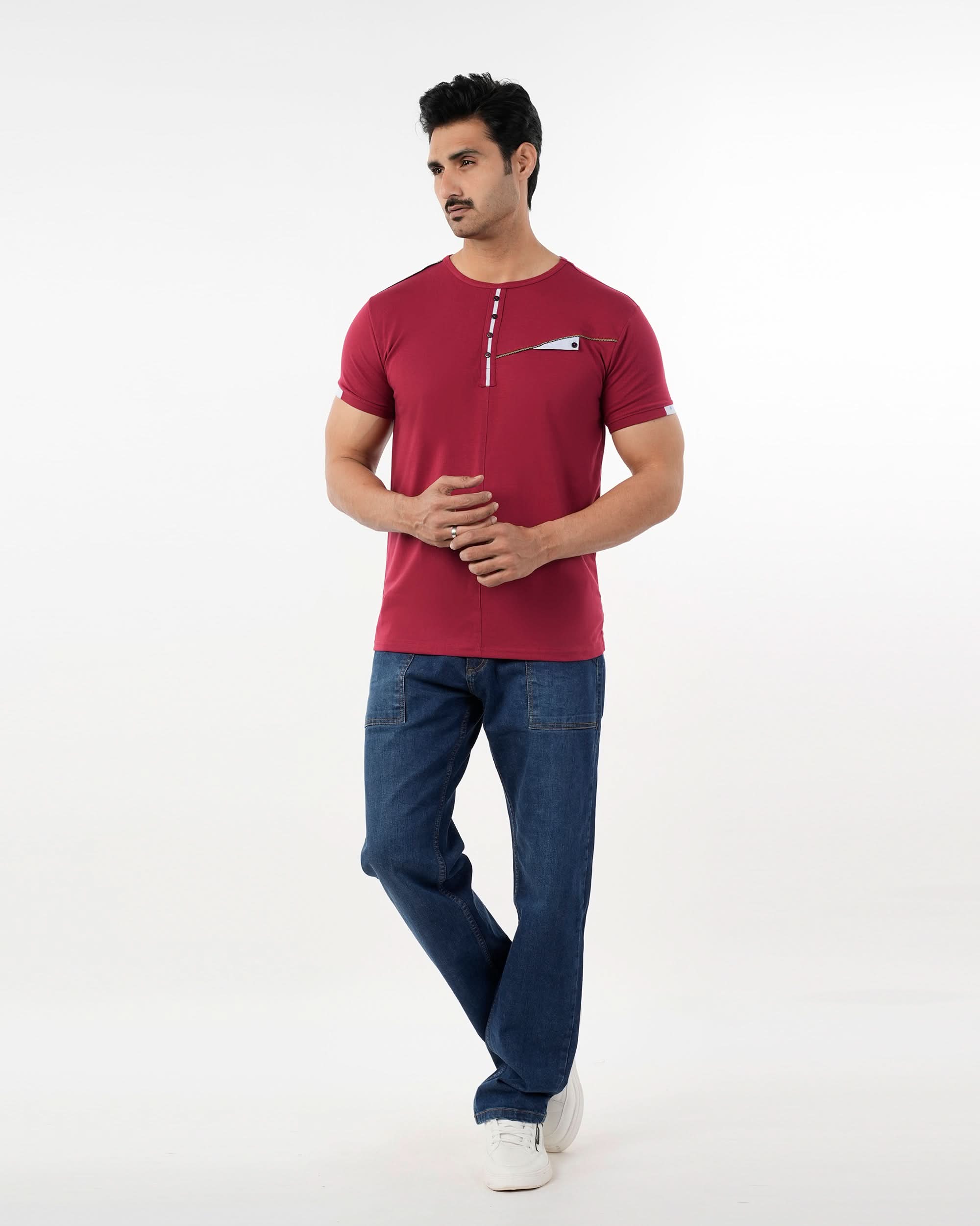Men's Half Sleeves T-Shirt - Red, Men's T-Shirts & Polos, Chase Value, Chase Value