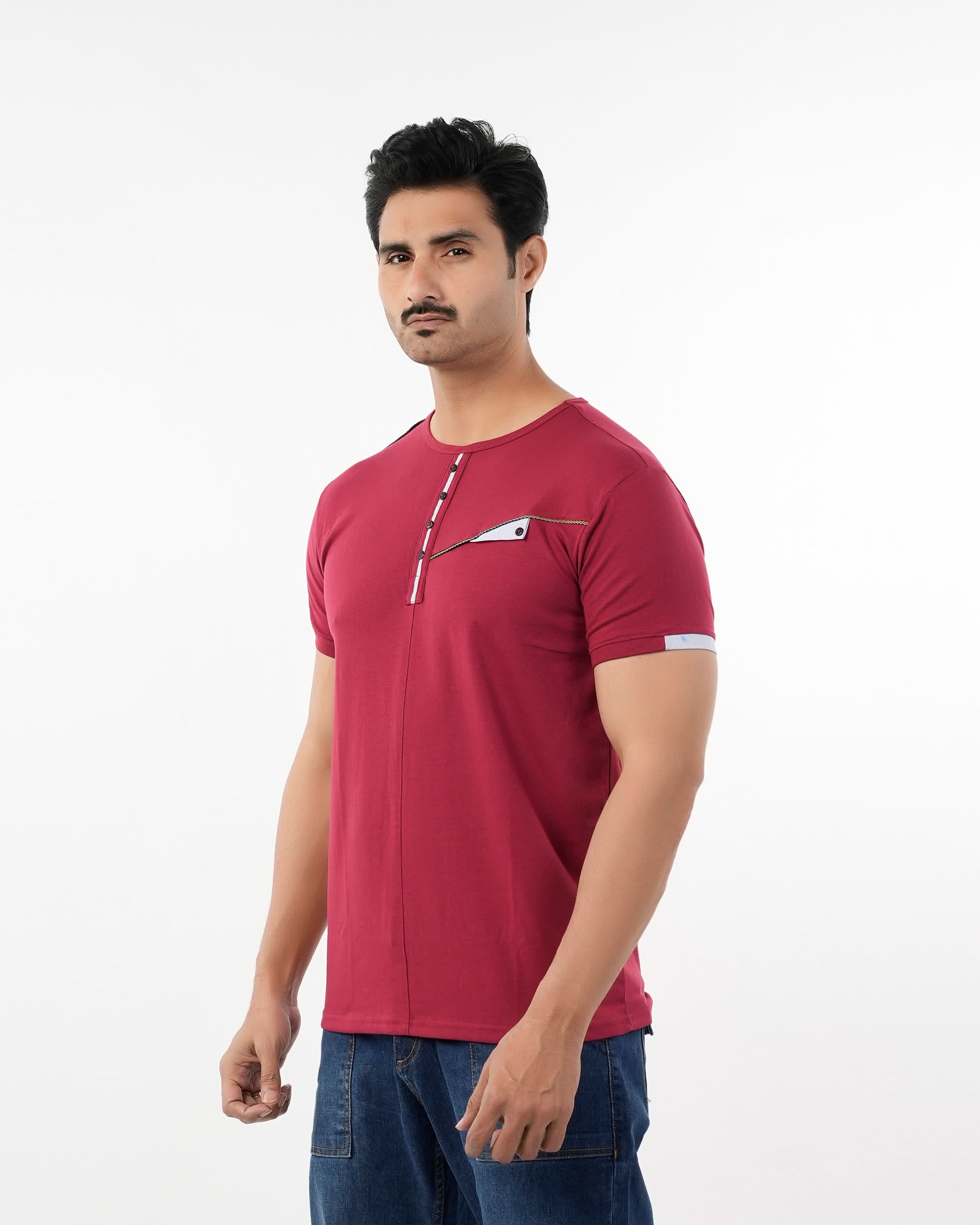Men's Half Sleeves T-Shirt - Red, Men's T-Shirts & Polos, Chase Value, Chase Value